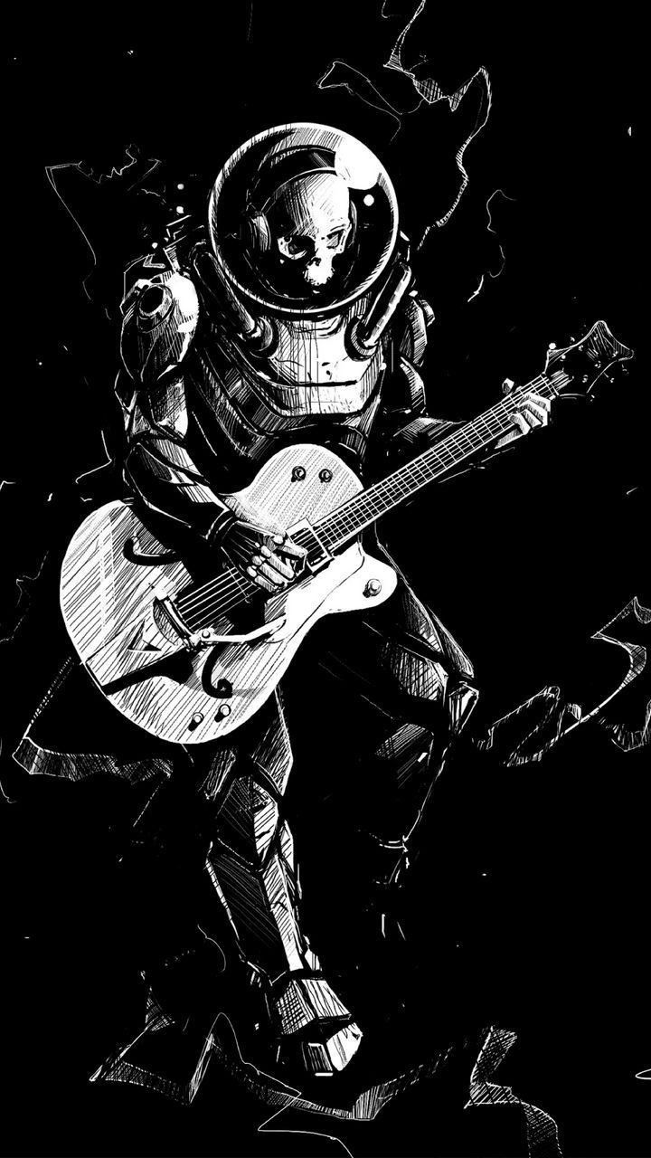720x1280 Space guitar wallpaper. Astronaut guitar art design, Wallpaper music, 4k wallpaper