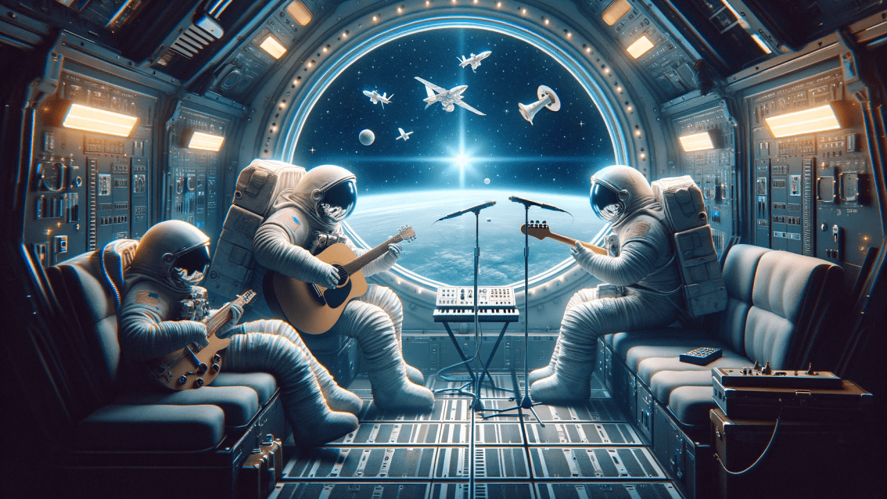1280x720 Harmony in the Void: The Pioneering Sounds of Music in Space