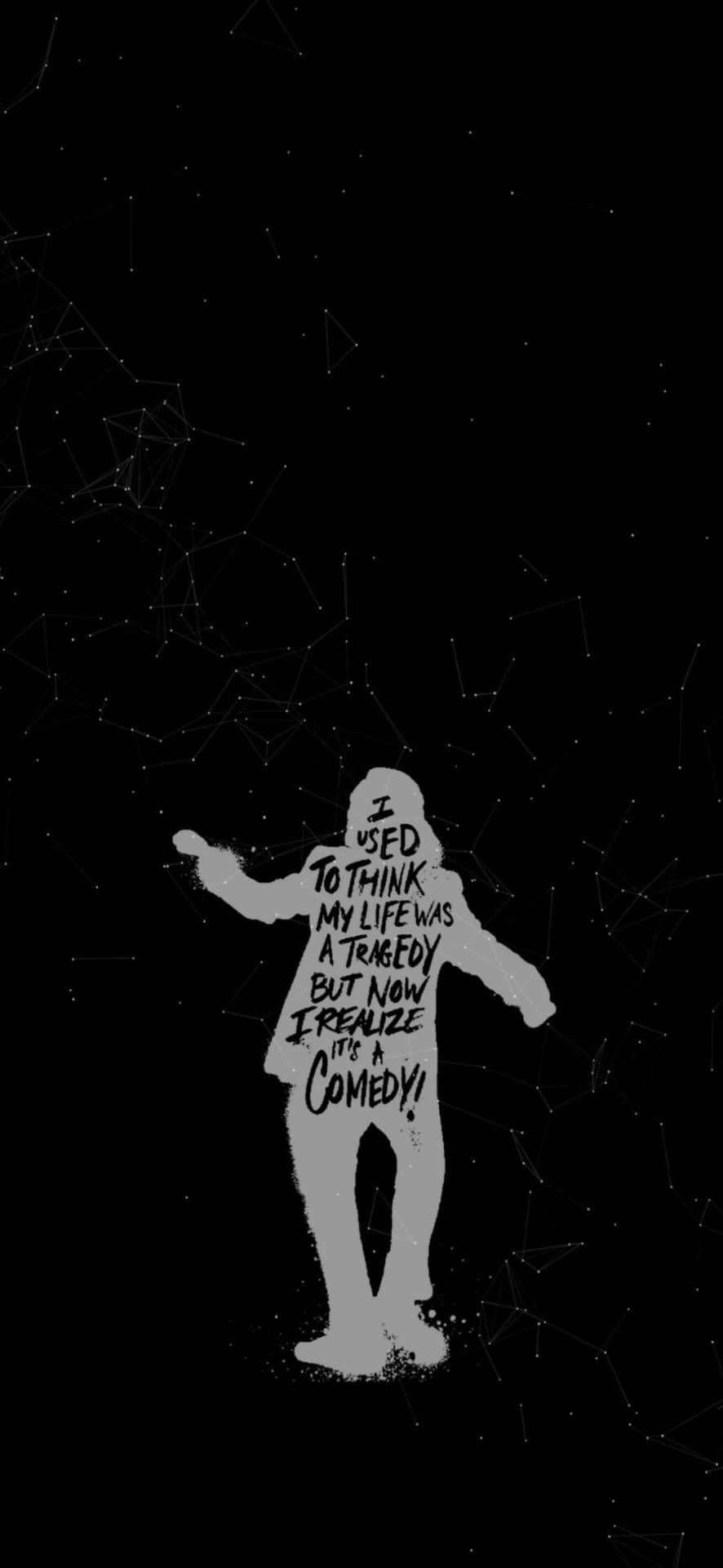 886x1920 Sad Quote Joker Silhouette Wallpaper