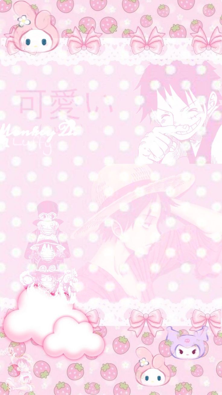 736x1308 One piece wallpaper pastel pink luffy ver (with asl as a treat !)