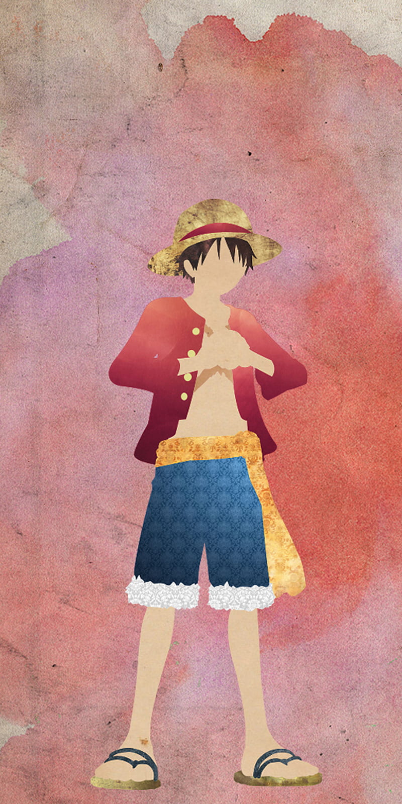 800x1600 Luffy One piece, anime, luffy, monkey d luffy, one piece, red, watercolor, HD phone wallpaper