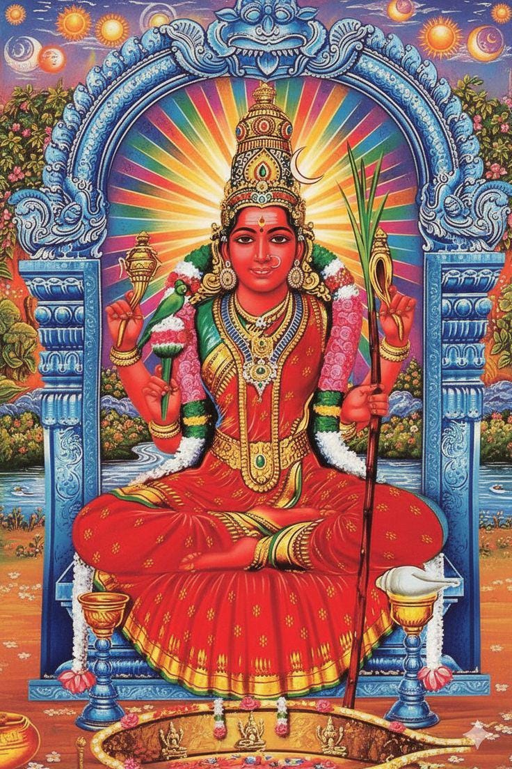 736x1104 Lalitha Devi Rajarajeswari Framed Photo, Religious Wall Decor