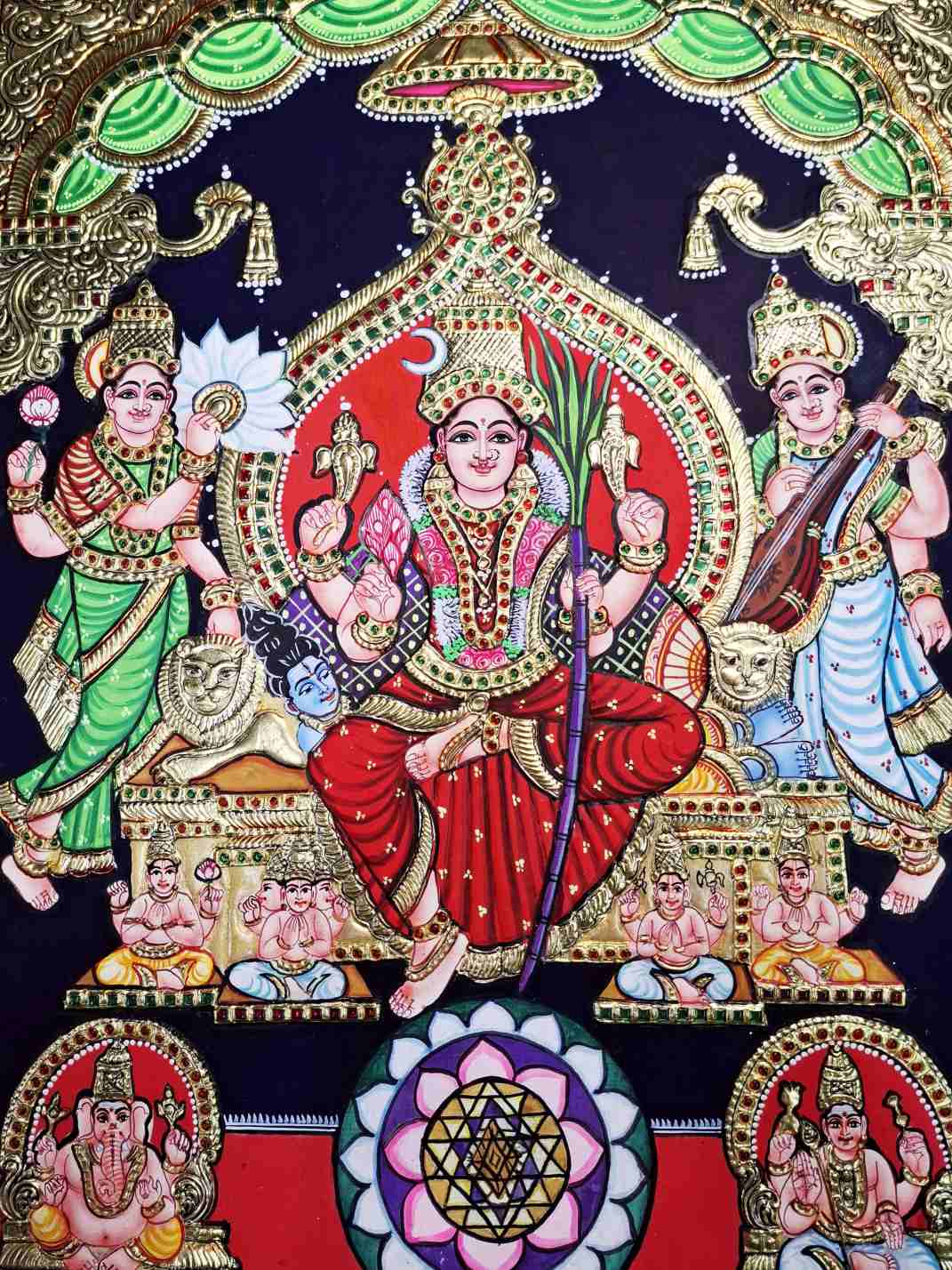 1071x1428 Lalitha Devi Tanjore Painting