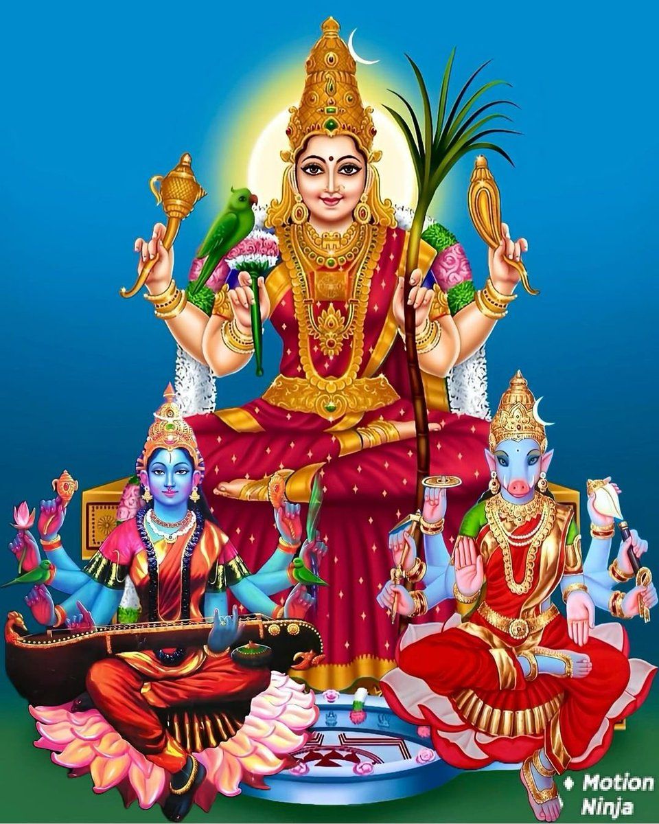 960x1200 Maa Lalitha Tripura Sundari Army Raja Shyamala Devi Mantrini and Varahi Devi Dandanayki