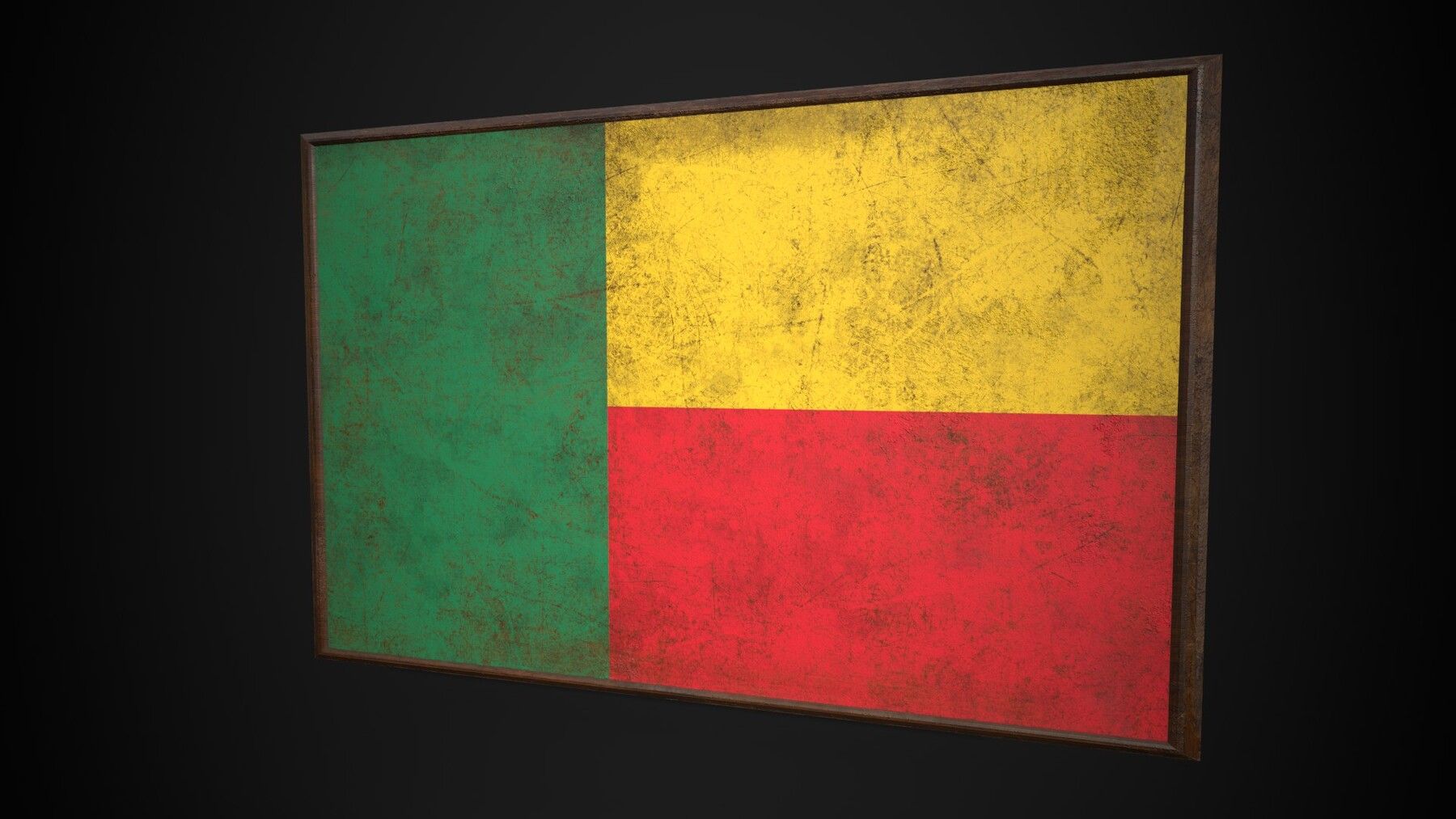 1800x1013 Old Picture Frame With Benin Dahomey Flag