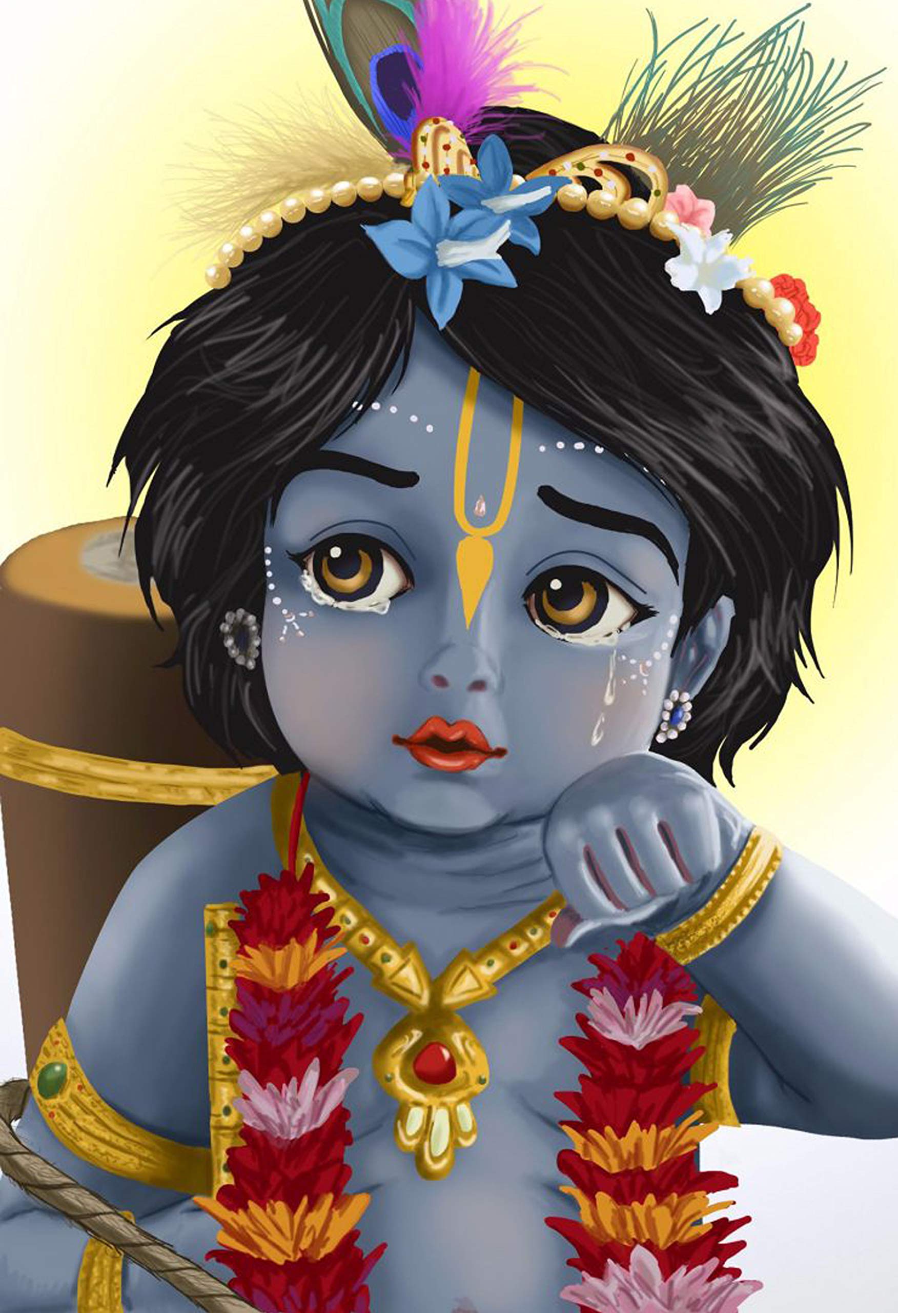 1752x2560 wallpics® Lord Krishna Wallpaper Fully Waterproof Vinyl Sticker Poster for Living Room, Bedroom, Office, Kids Room, Hall(12X18) : Amazon.in: Home & Kitchen