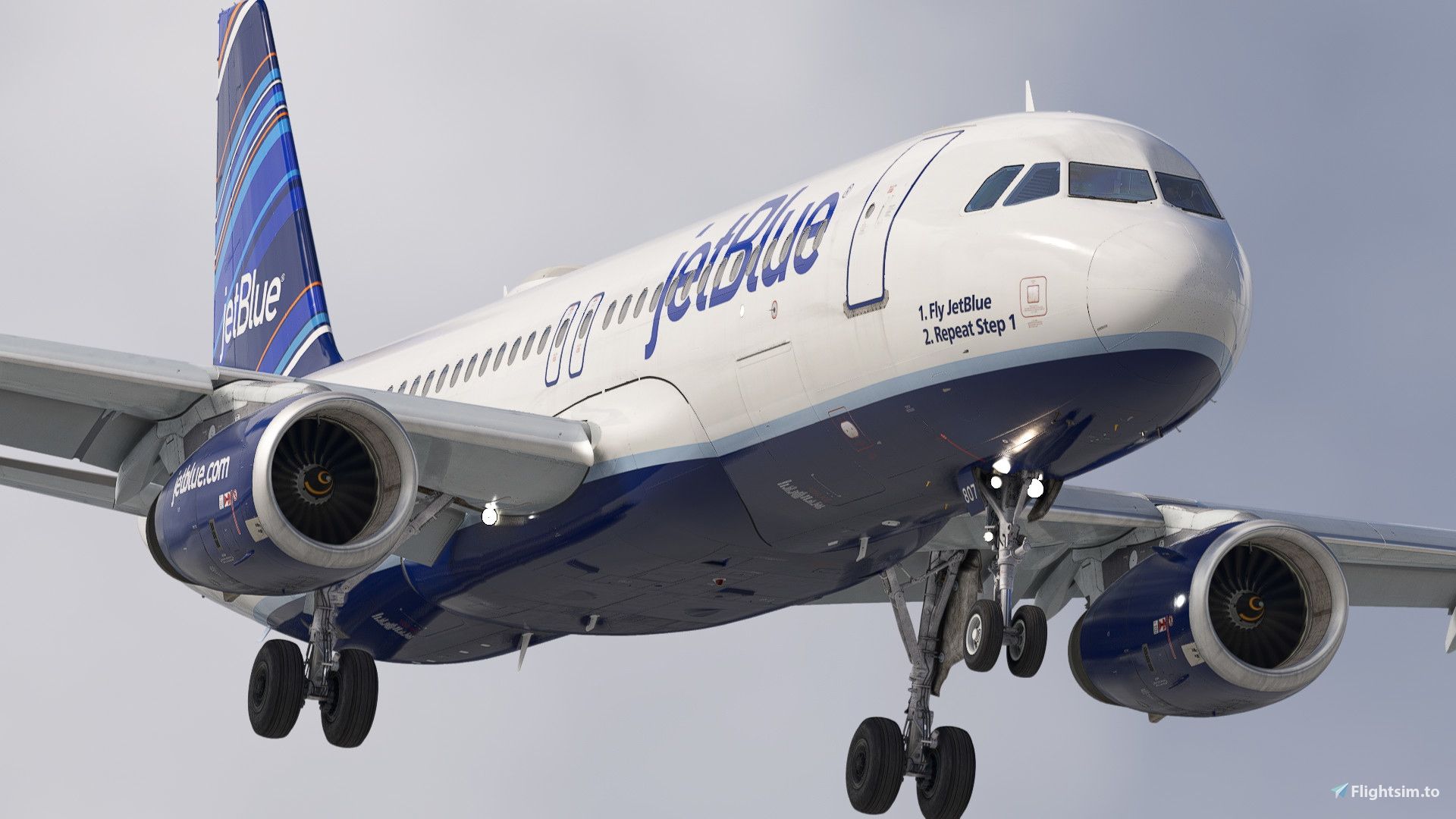 1920x1080 JetBlue Airways (Sharklet) Pack. W Cabin. Fenix A320SL Liveries For MSFS