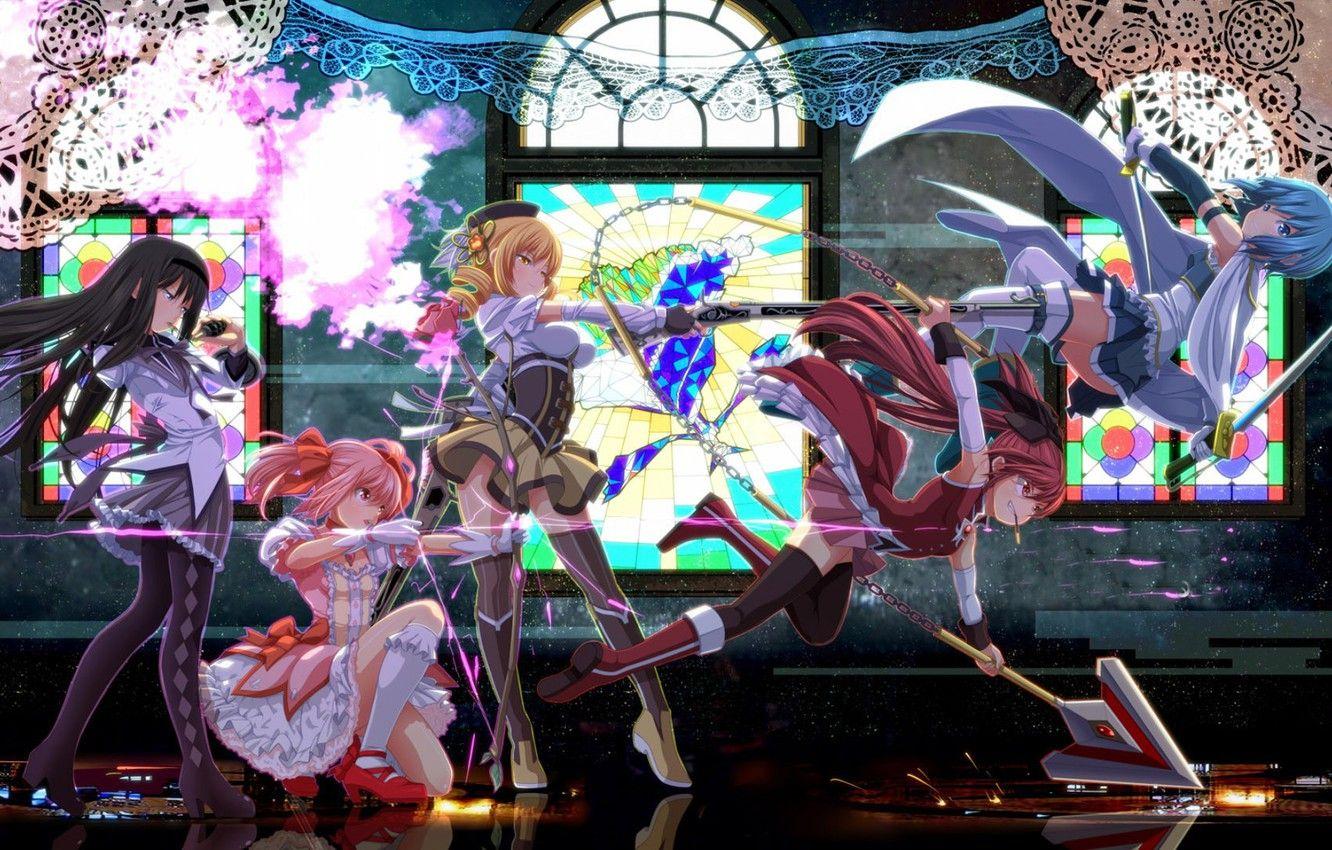 1332x850 Wallpaper weapon, anime, asian, manga, japanese, bishojo, seifuku