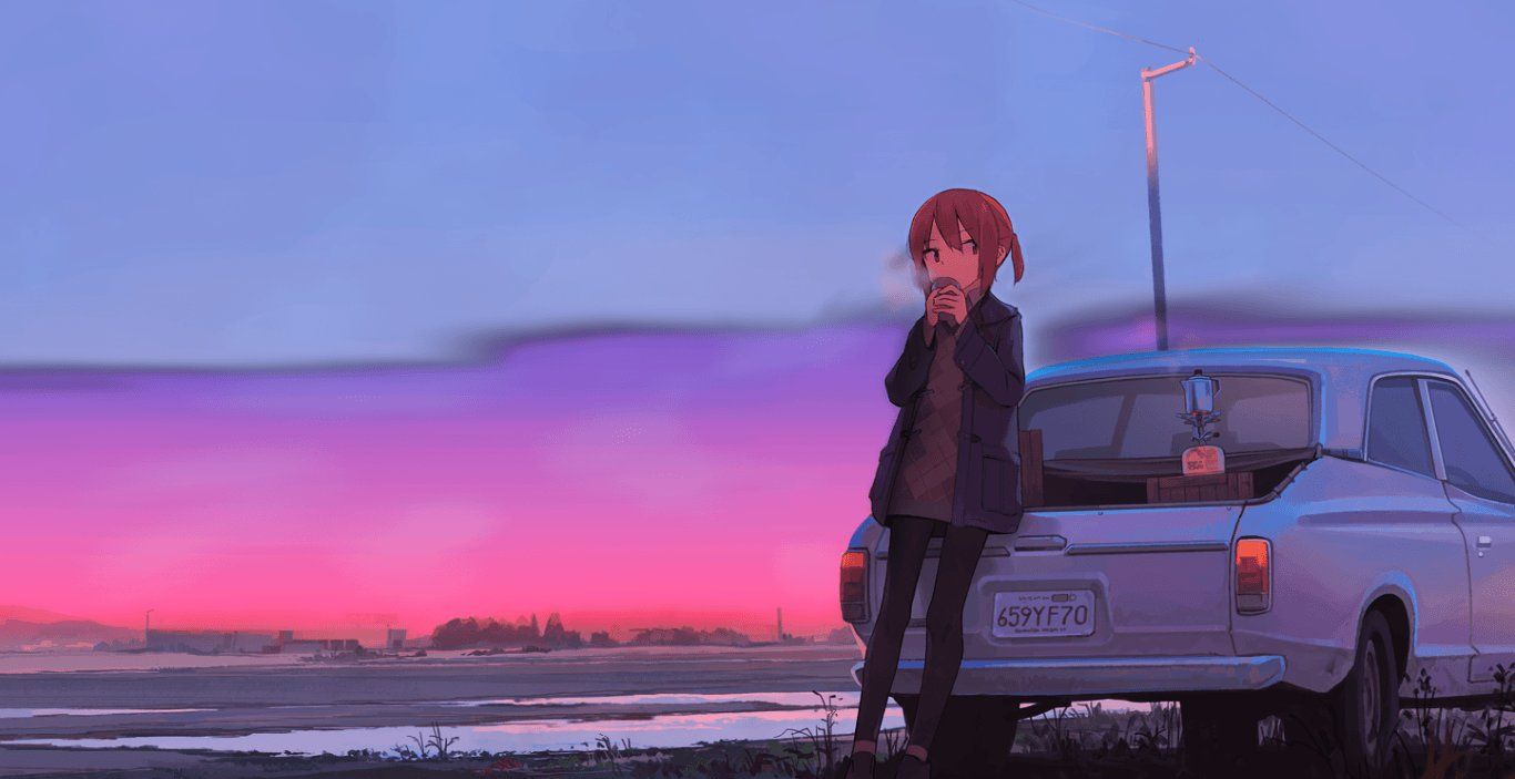 1366x703 Lofi Anime HD Desktop Wallpaper 109761