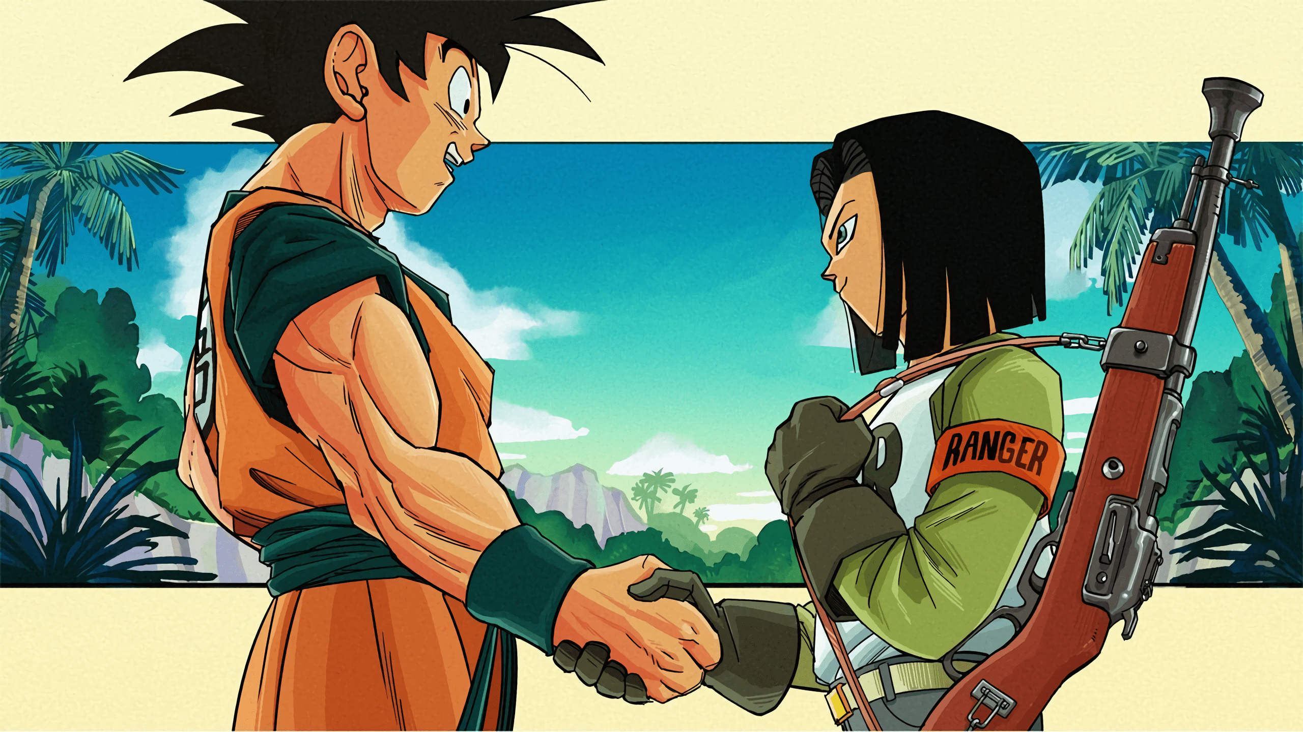 2560x1440 Android 17 Fond D'écran Entitled Goku And Android 17 Ball