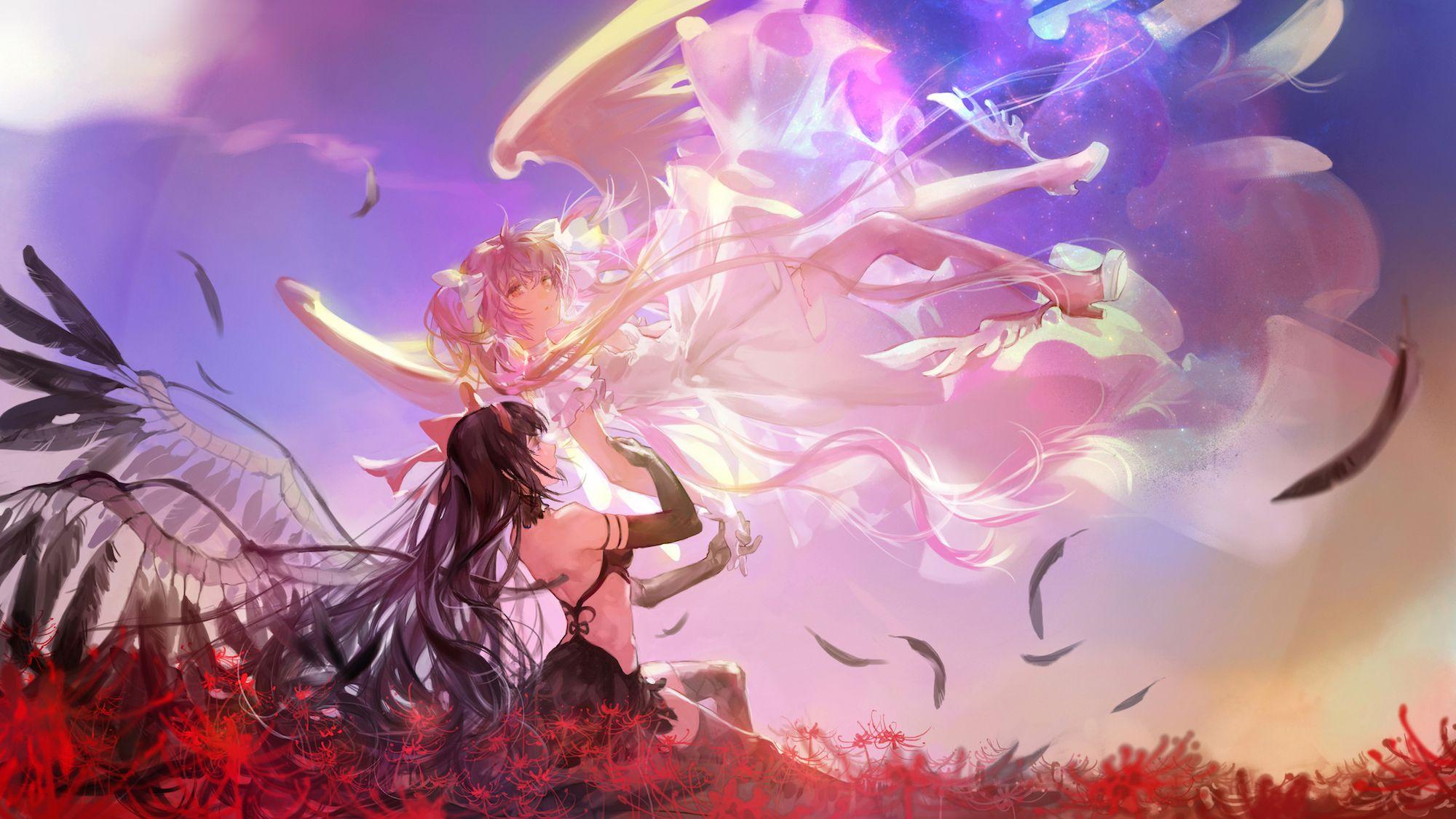 2000x1125 Download wallpaper from anime Puella Magi Madoka Magica with tags