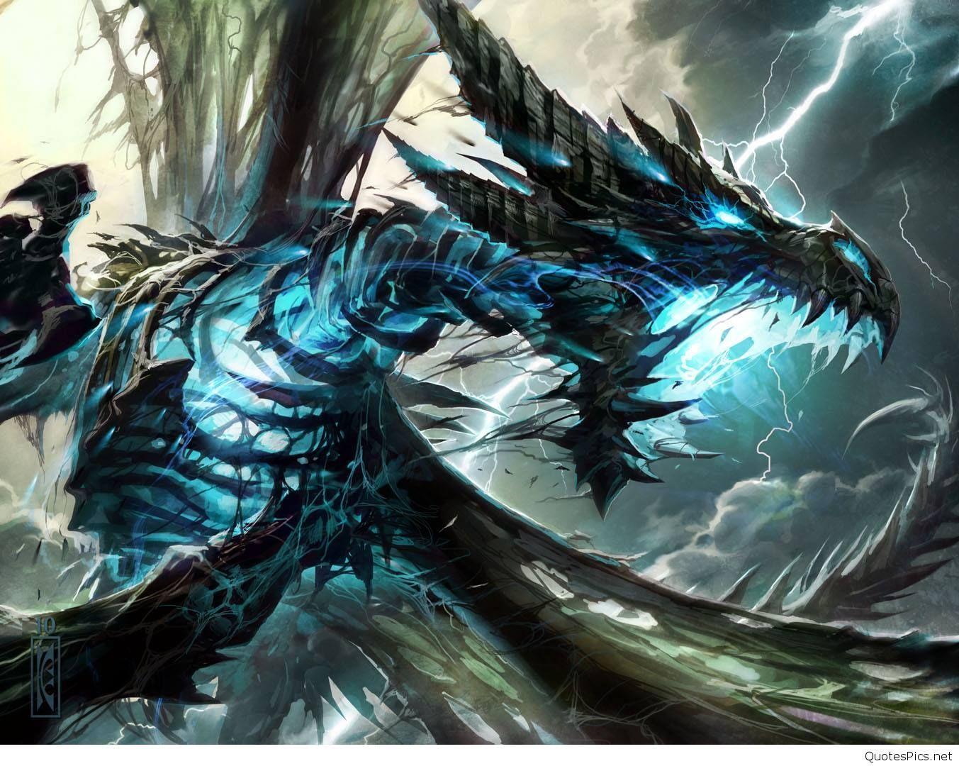 1353x1080 Lightning Dragon Wallpaper HD