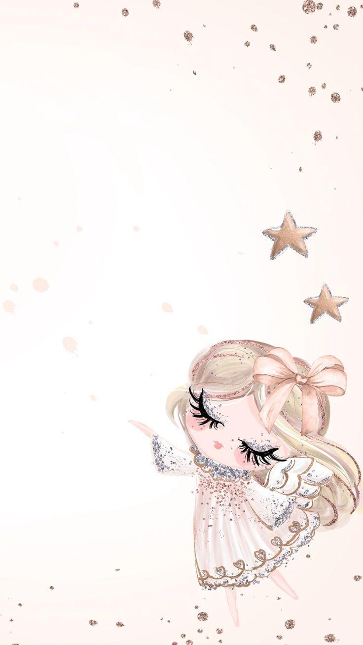 736x1308 Bom dia! MStore Angel Wallpaper, Pretty Patterns, Christmas Time. Cute cartoon wallpaper, Cute wallpaper, Cartoon wallpaper
