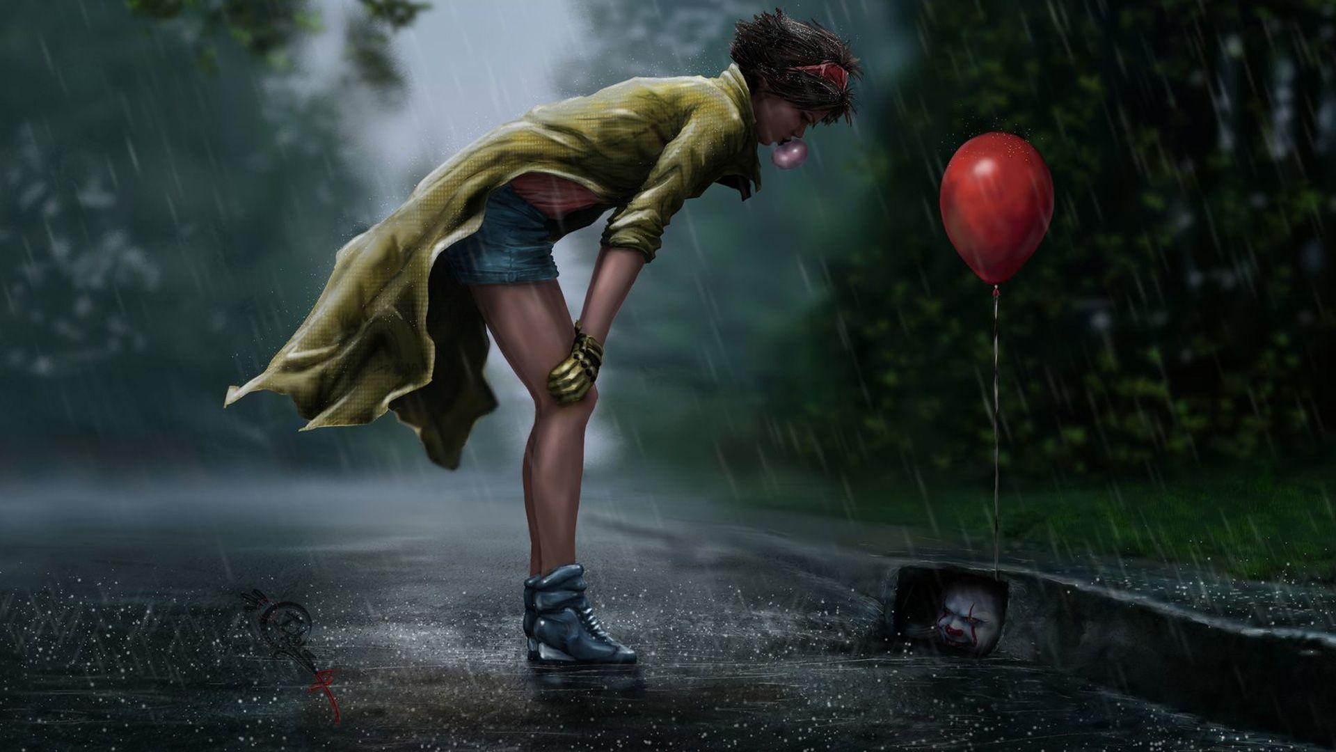 1920x1080 #pennywise, #artist, #artwork, #digital art, #hd