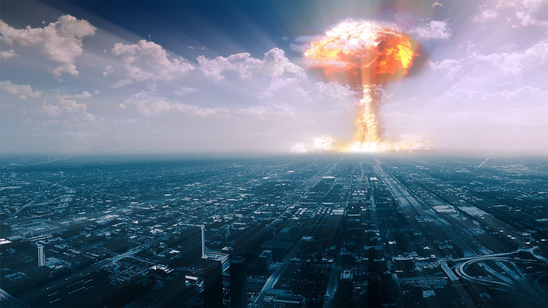 1920x1080 Nuclear Explosion Near The City Digital Art Hd Wallpaper 1920x1080 8368 • Dumb Little Man