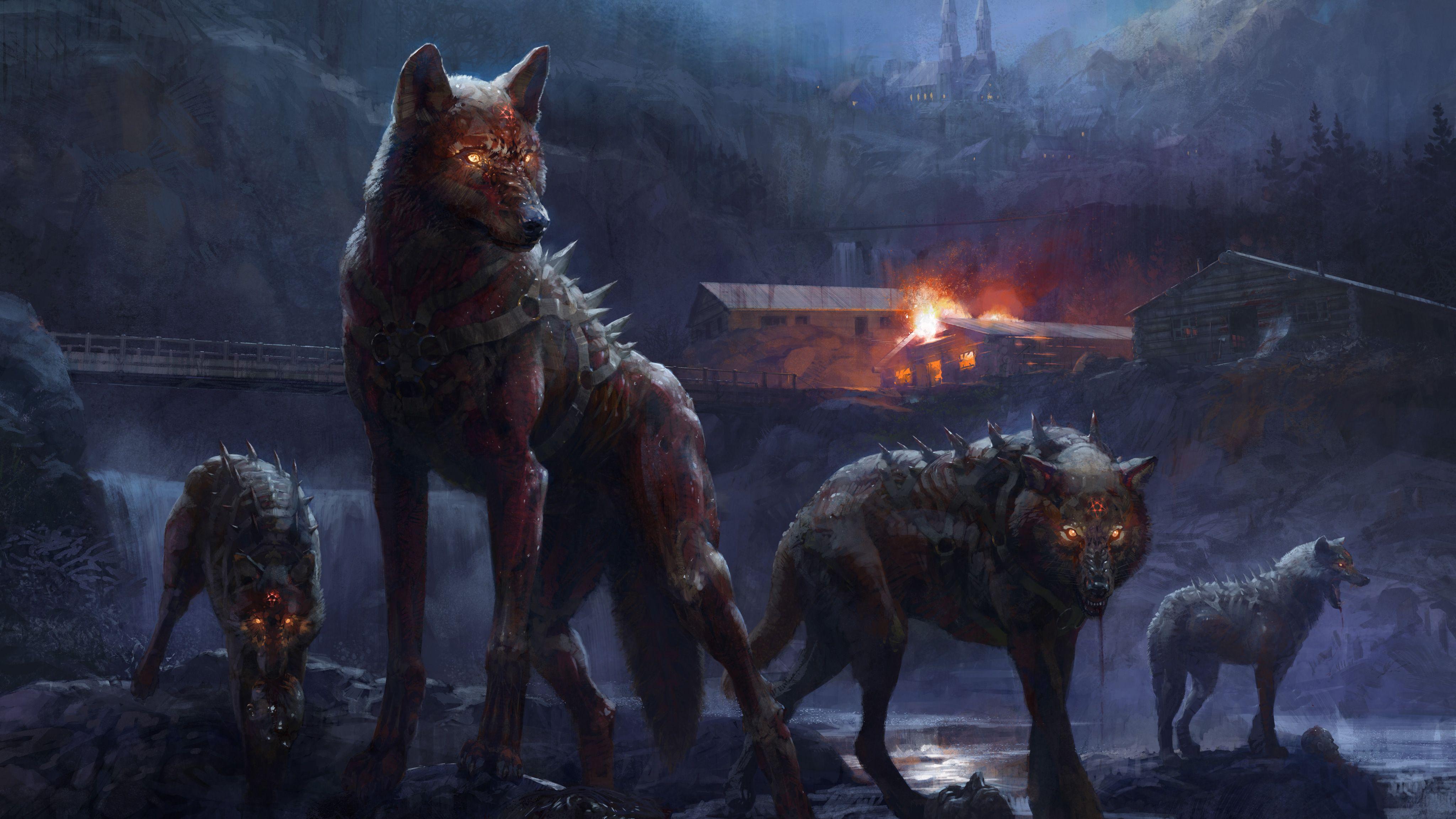 4096x2304 #wolf, #artist, #artwork, #digital art, #hd, k. Mocah