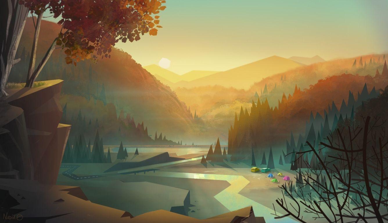 1336x768 Creek Digital Art HD Laptop Wallpaper, HD Artist 4K