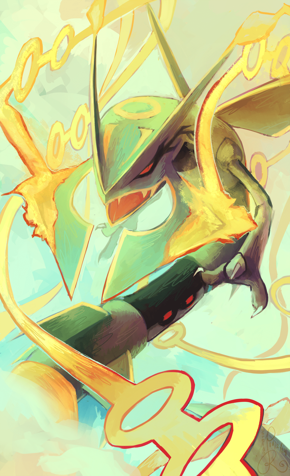 1000x1642 rayquaza and mega rayquaza (pokemon) drawn