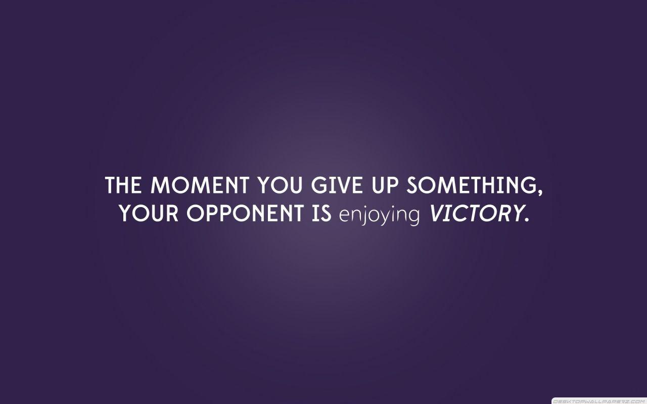 1280x800 Free download Text Quotes Purple Victory Sentence Never Give Up
