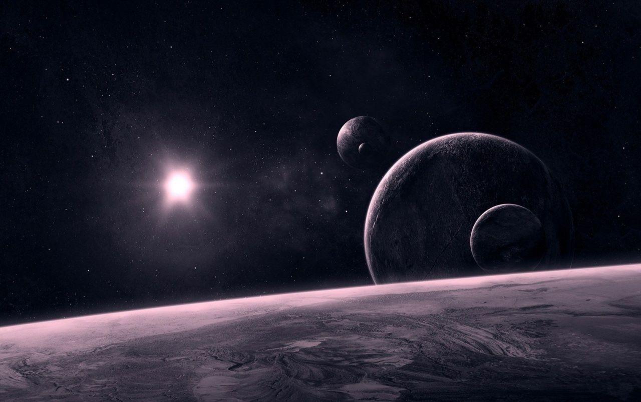 1280x804 Planets Light Purple Space wallpaper. Planets Light Purple Space