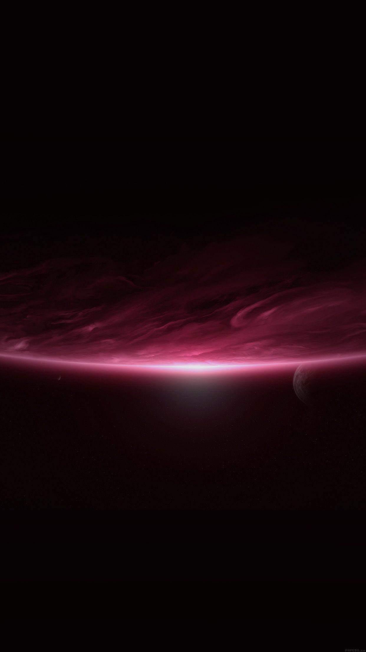 1242x2208 Space Sunrise Red Dark Minimal Wallpaper