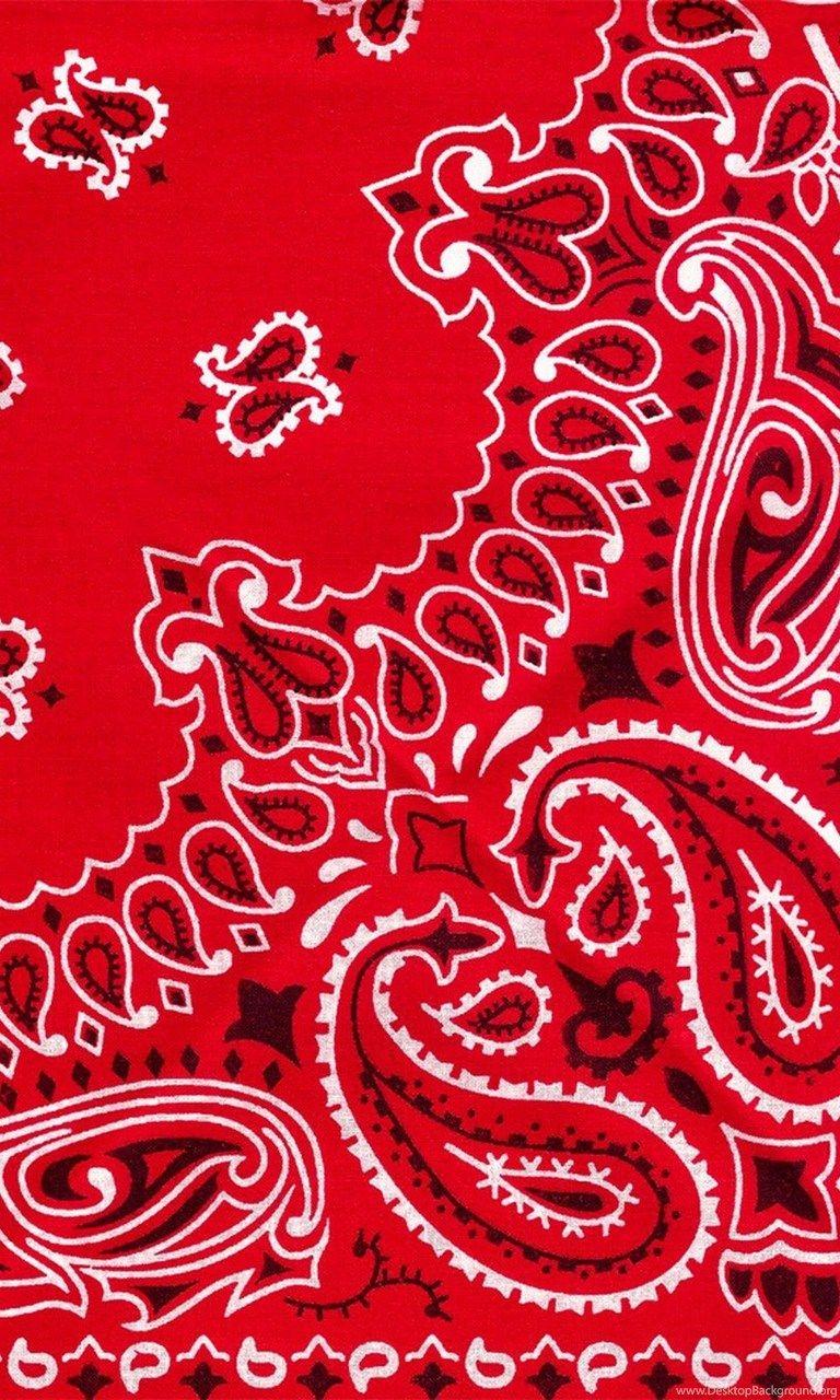 768x1280 Red Bandana Print Wallpaper Image Desktop Background