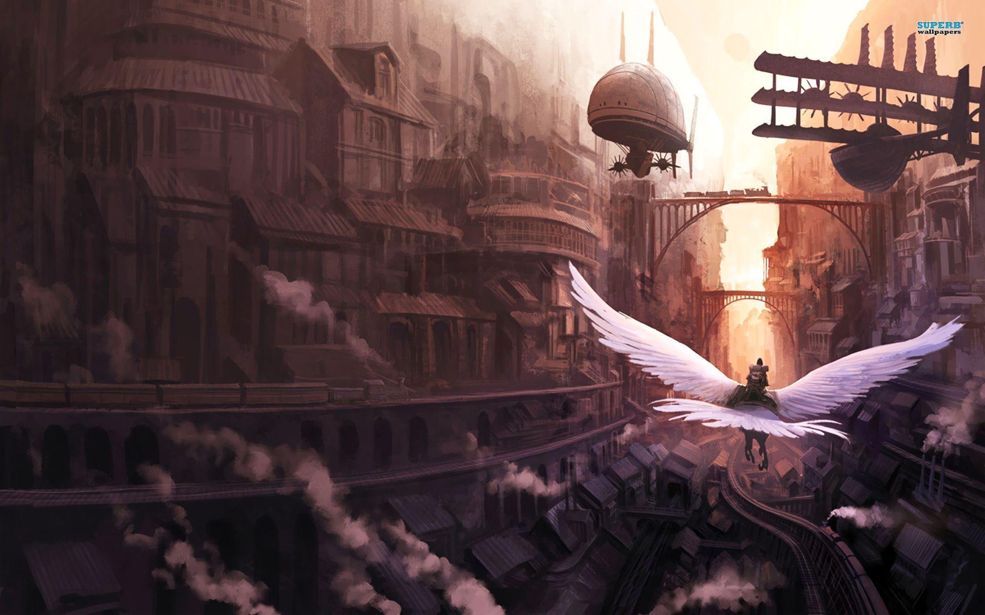 1920x1200 Futuristic city wallpaper. Geek art. Futuristic city