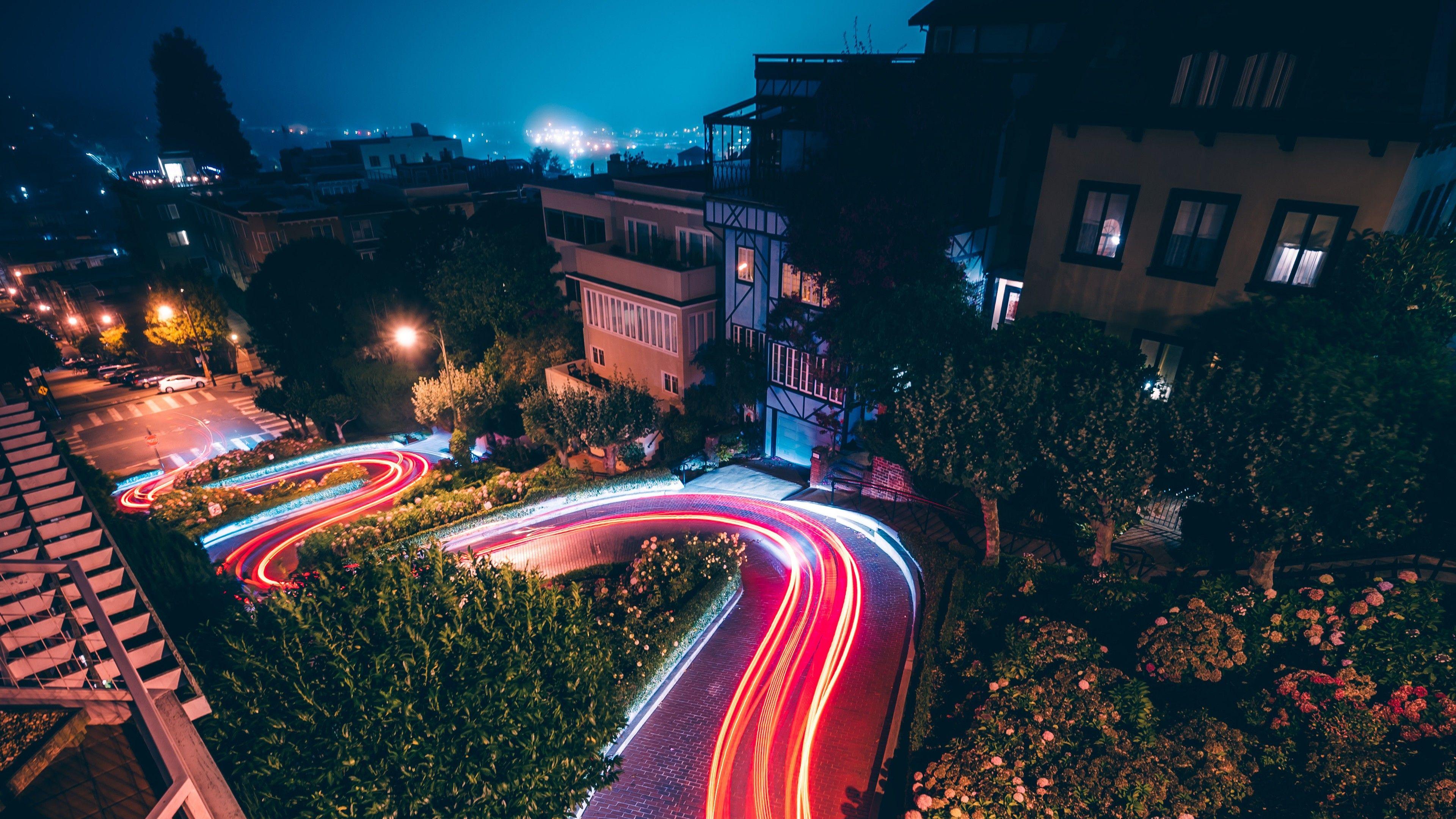 3840x2160 City Night Traffic Lights 4K Wallpaper