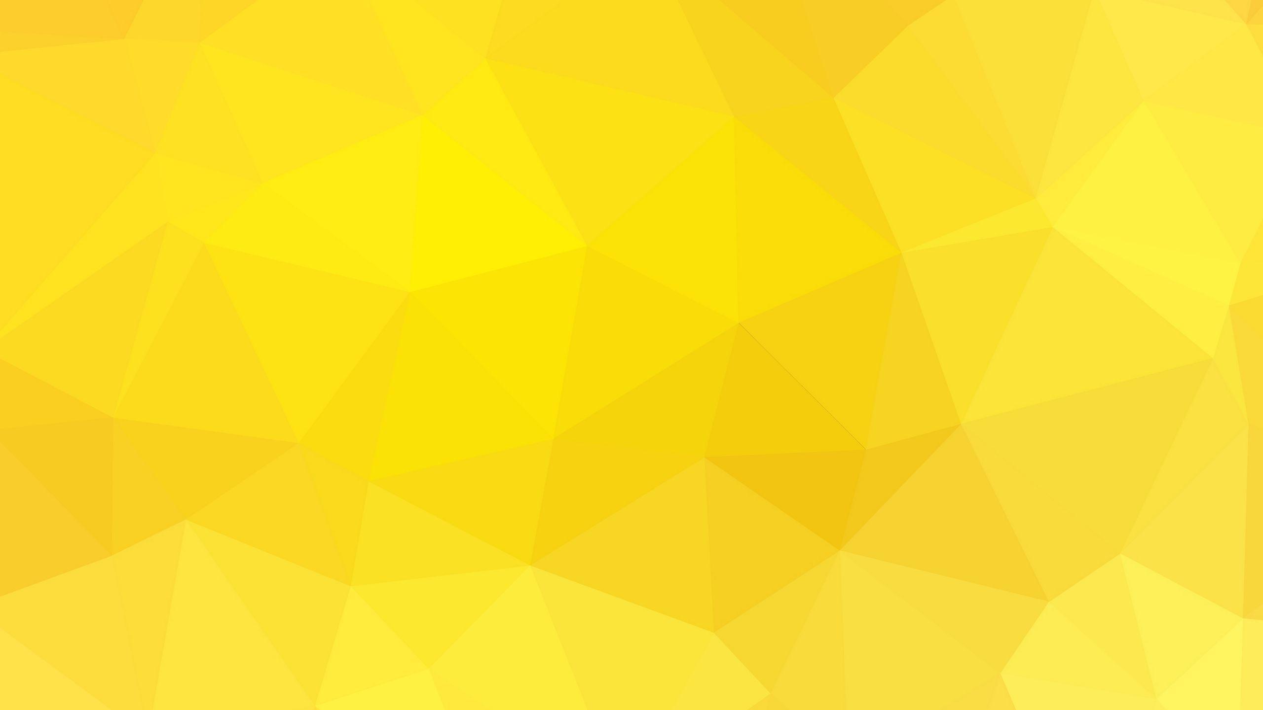 2560x1440 Download wallpaper 2560x1440 polygonal, triangles, shades, yellow