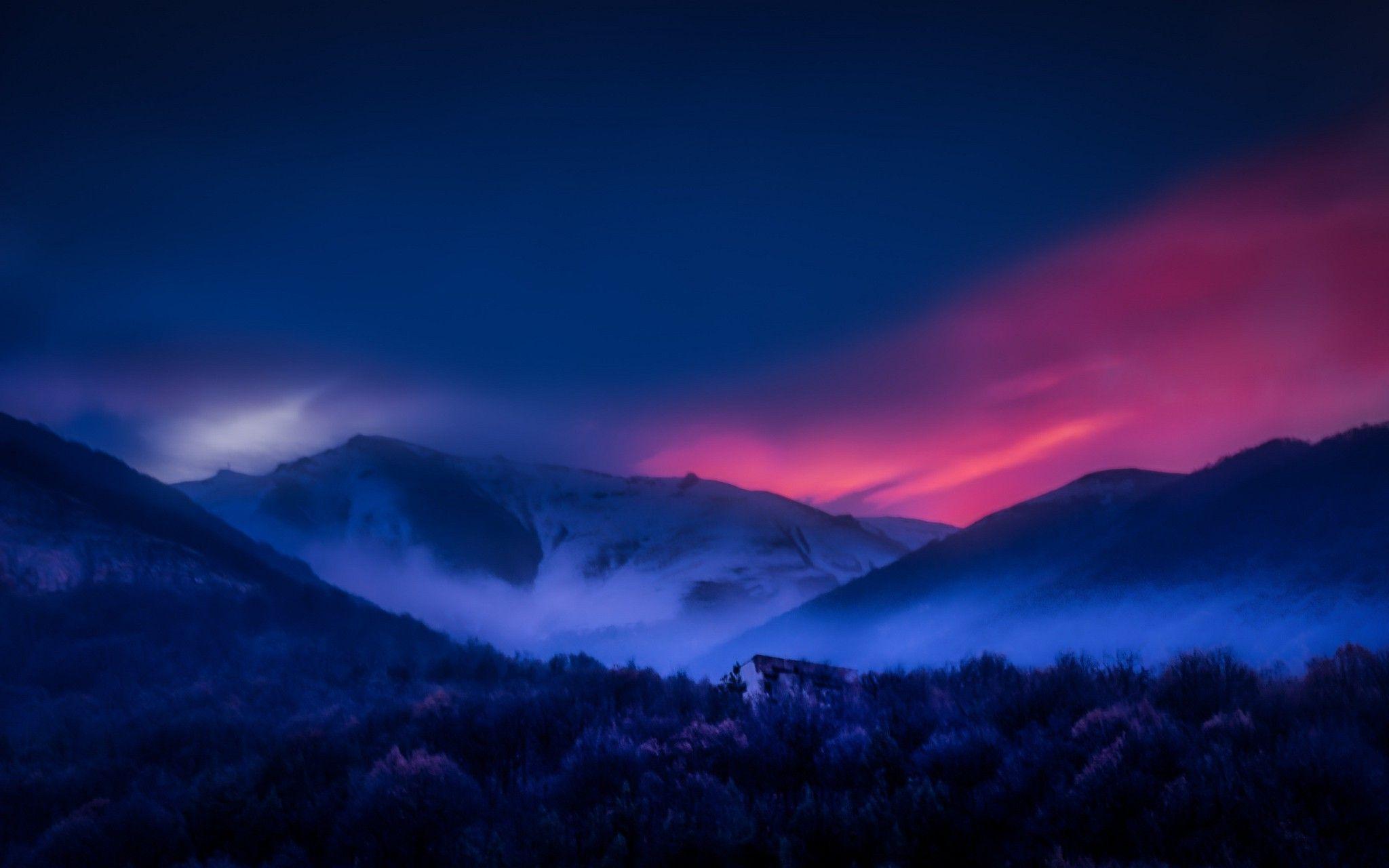 2048x1280 nature, Landscape, Armenia, Mountain, Sunset, Forest, Mist, Snowy Peak, Sky, Trees Wallpaper HD / Desktop and Mobile Background