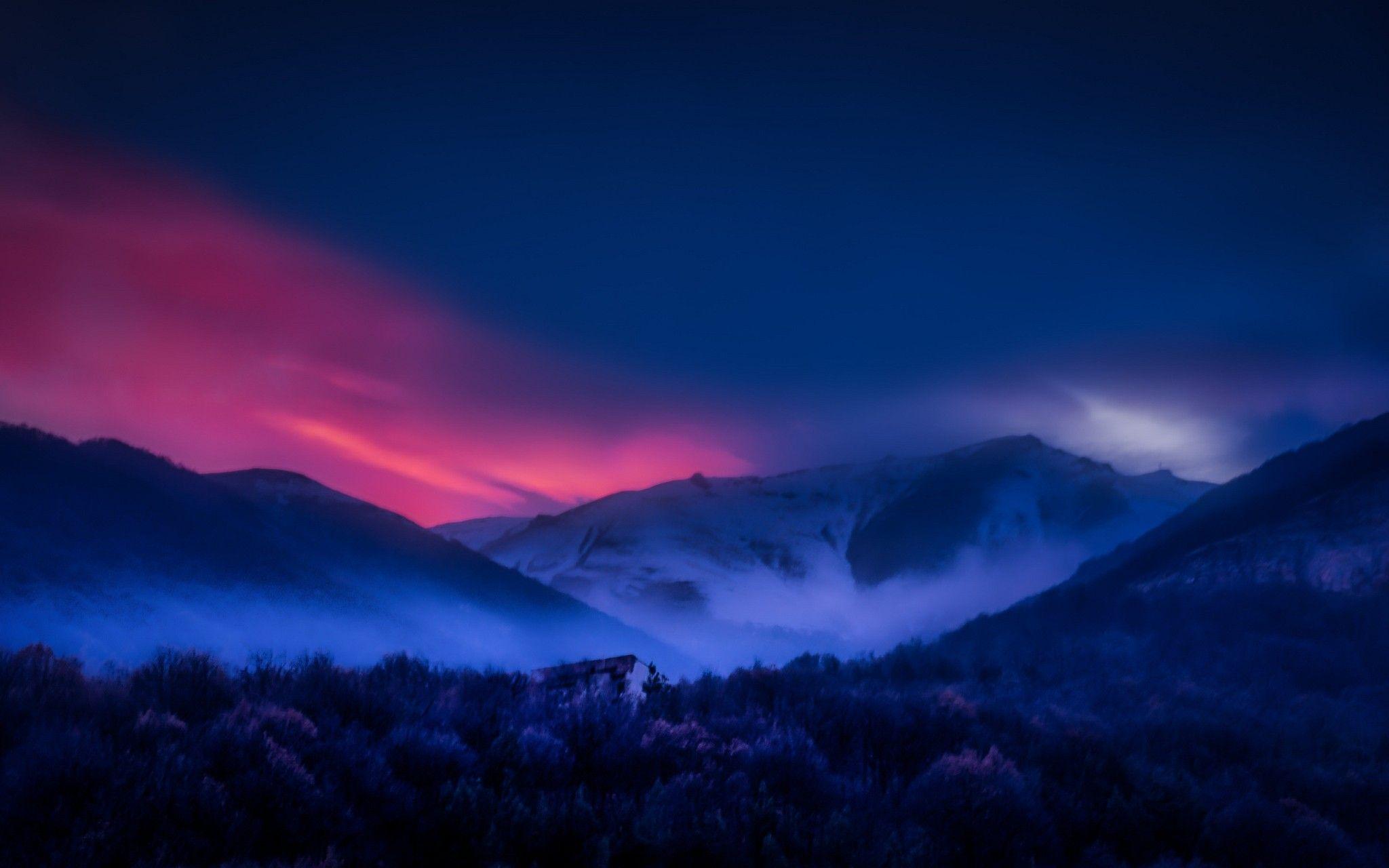 2048x1280 #sunset, #Armenia, #forest, #mountains, #landscape, #mist, #snowy peak, #trees, #sky, #nature, wallpaper. Mocah.org HD Wallpaper