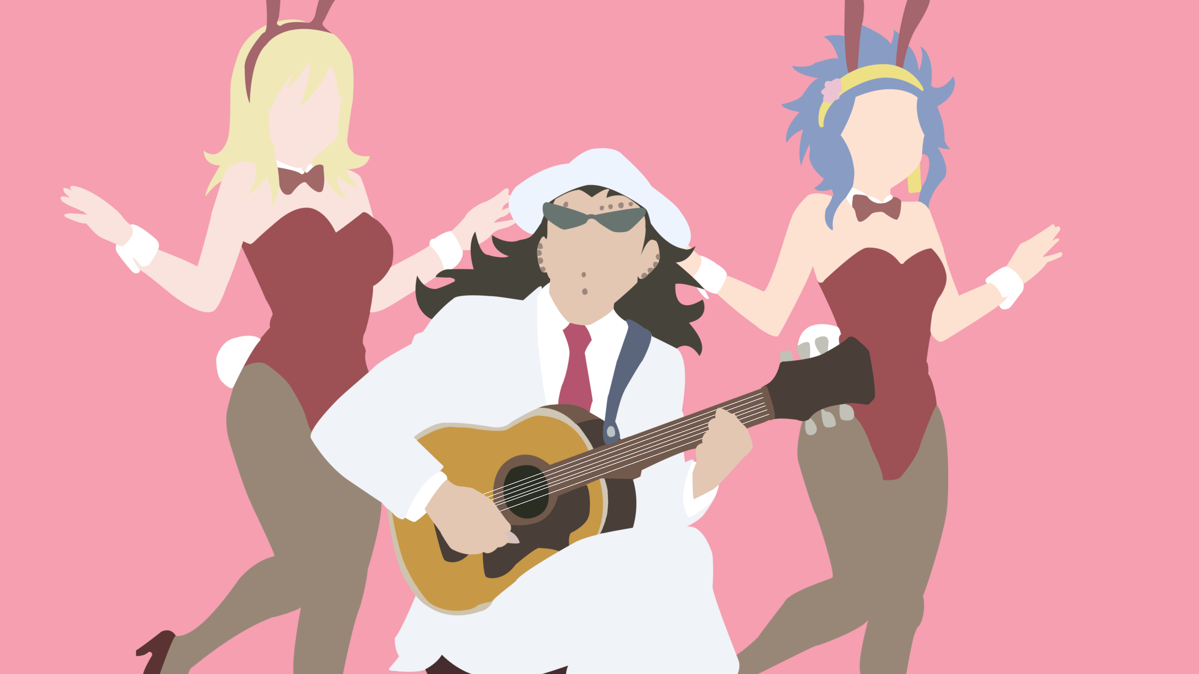 3840x2160 lucy, gajeel y levy fairy tail minimalist 4k Ultra HD Wallpaper