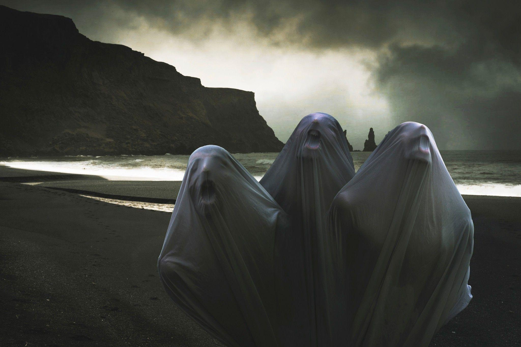 2048x1365 artwork, Surreal, Landscape, Sea, Spooky, Ghost, Death Wallpaper