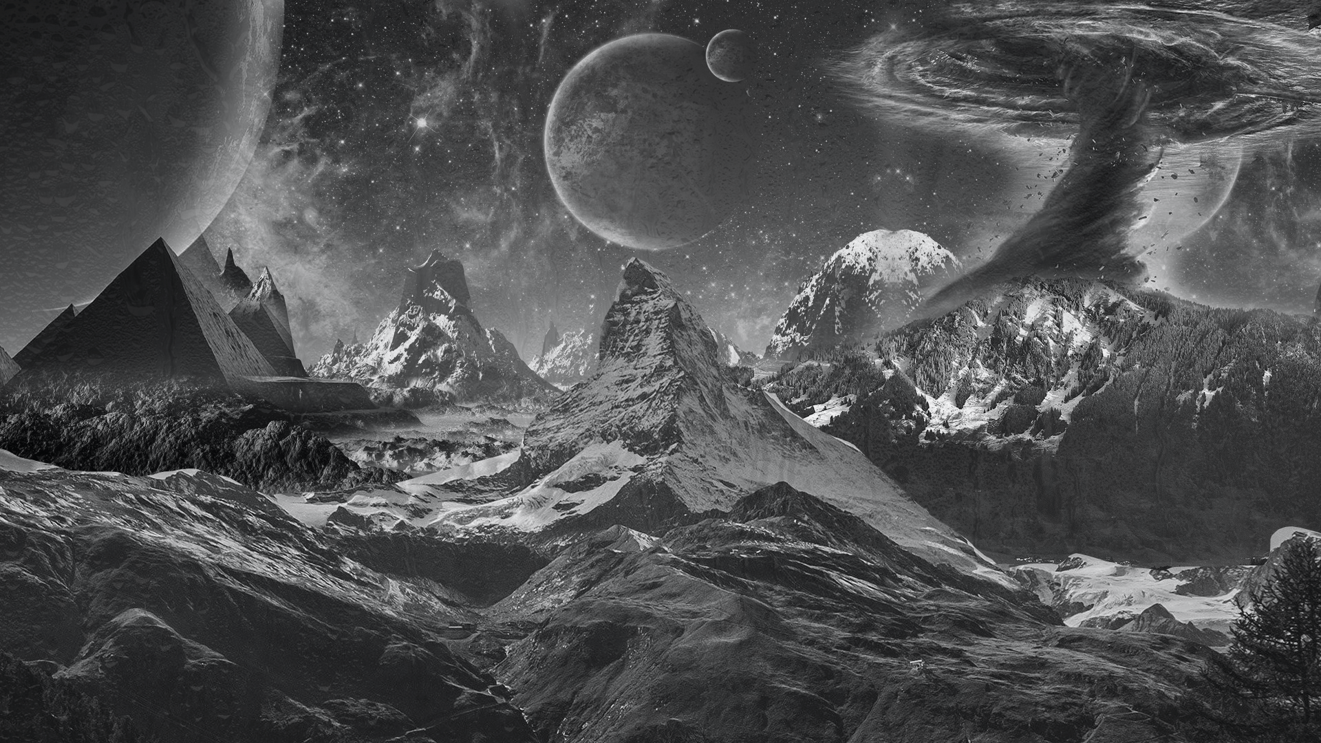 1920x1080 #Matterhorn, #mountains, #pyramid, #surreal, #nature