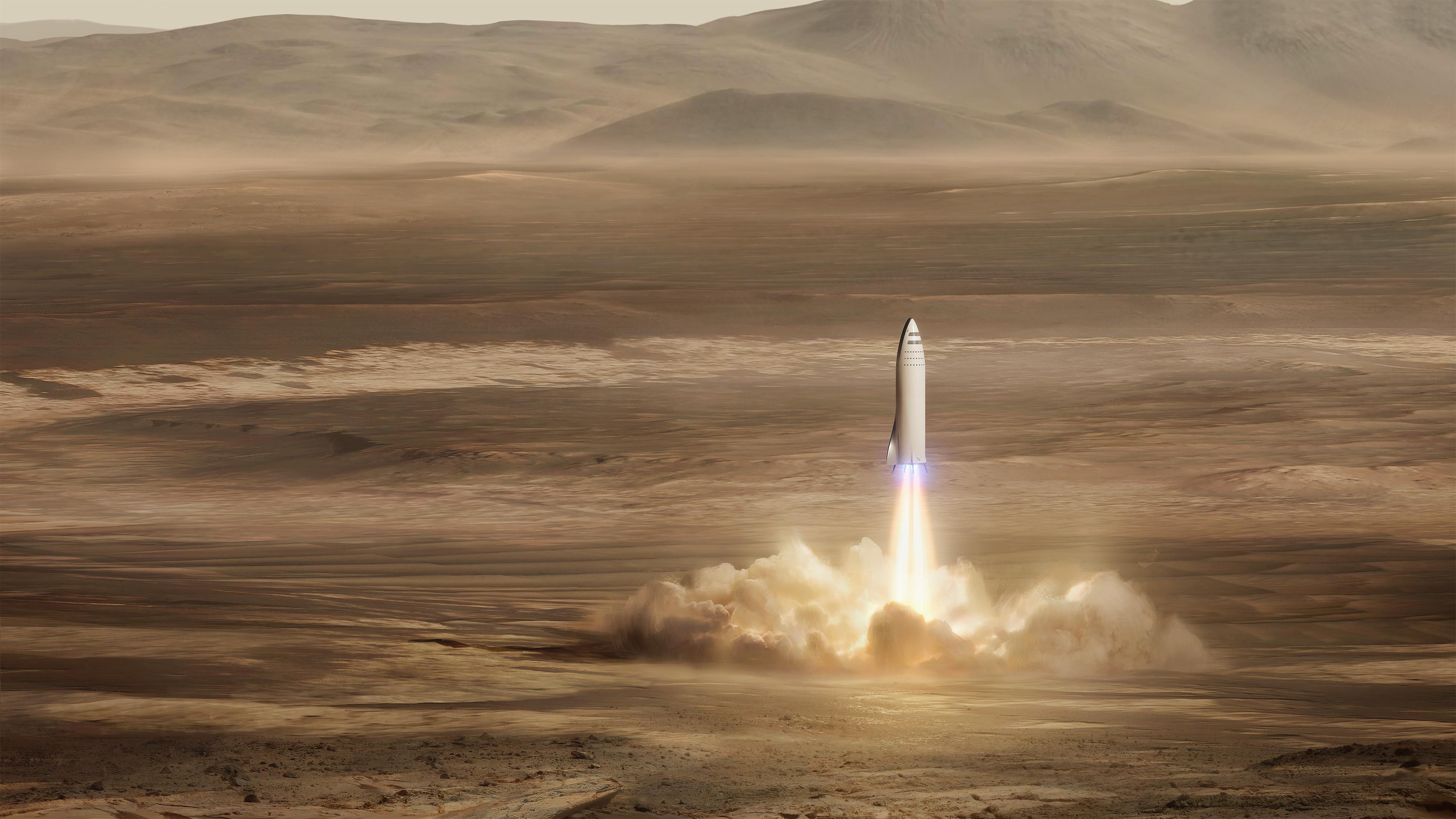 3840x2160 Wallpaper SpaceX, Mars mission, Big Fucking Rocket, HD, 4K, Space