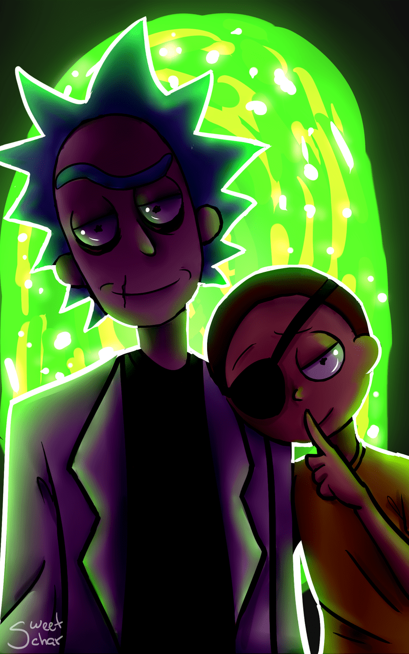 800x1280 Free download Evil Rick and Morty by GabDommie [1024x1280]