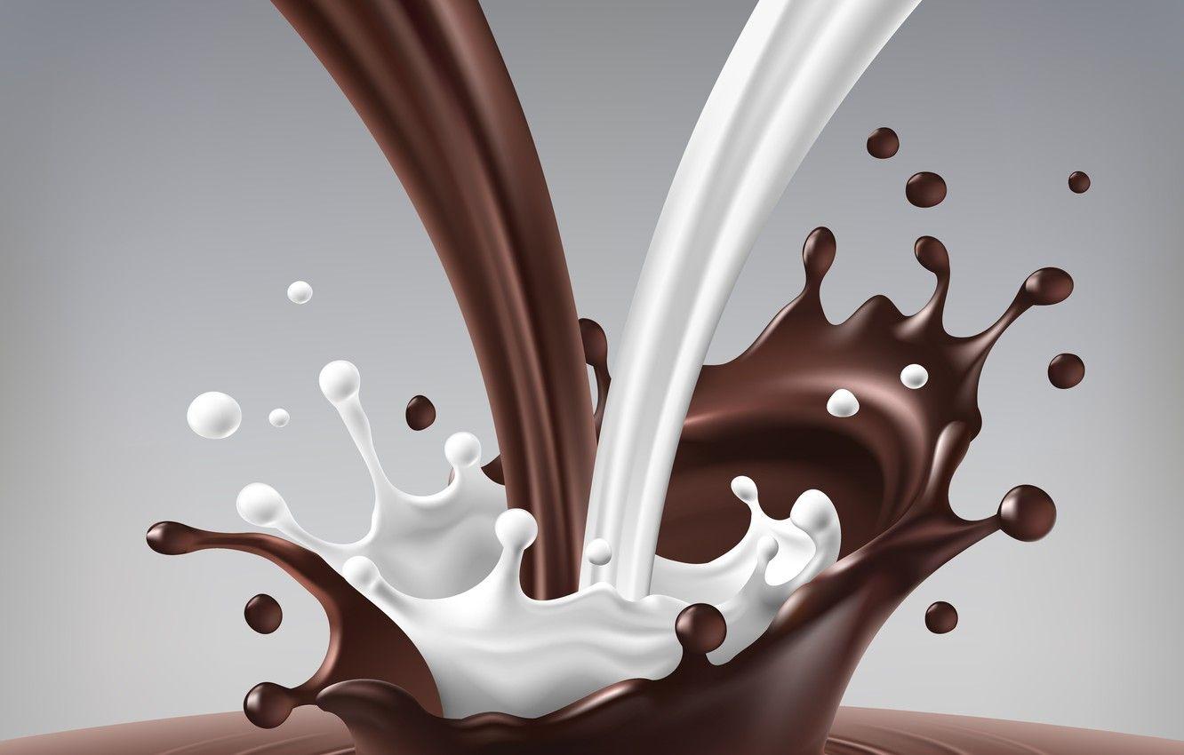 1332x850 Wallpaper squirt, chocolate, splash, milk image for desktop