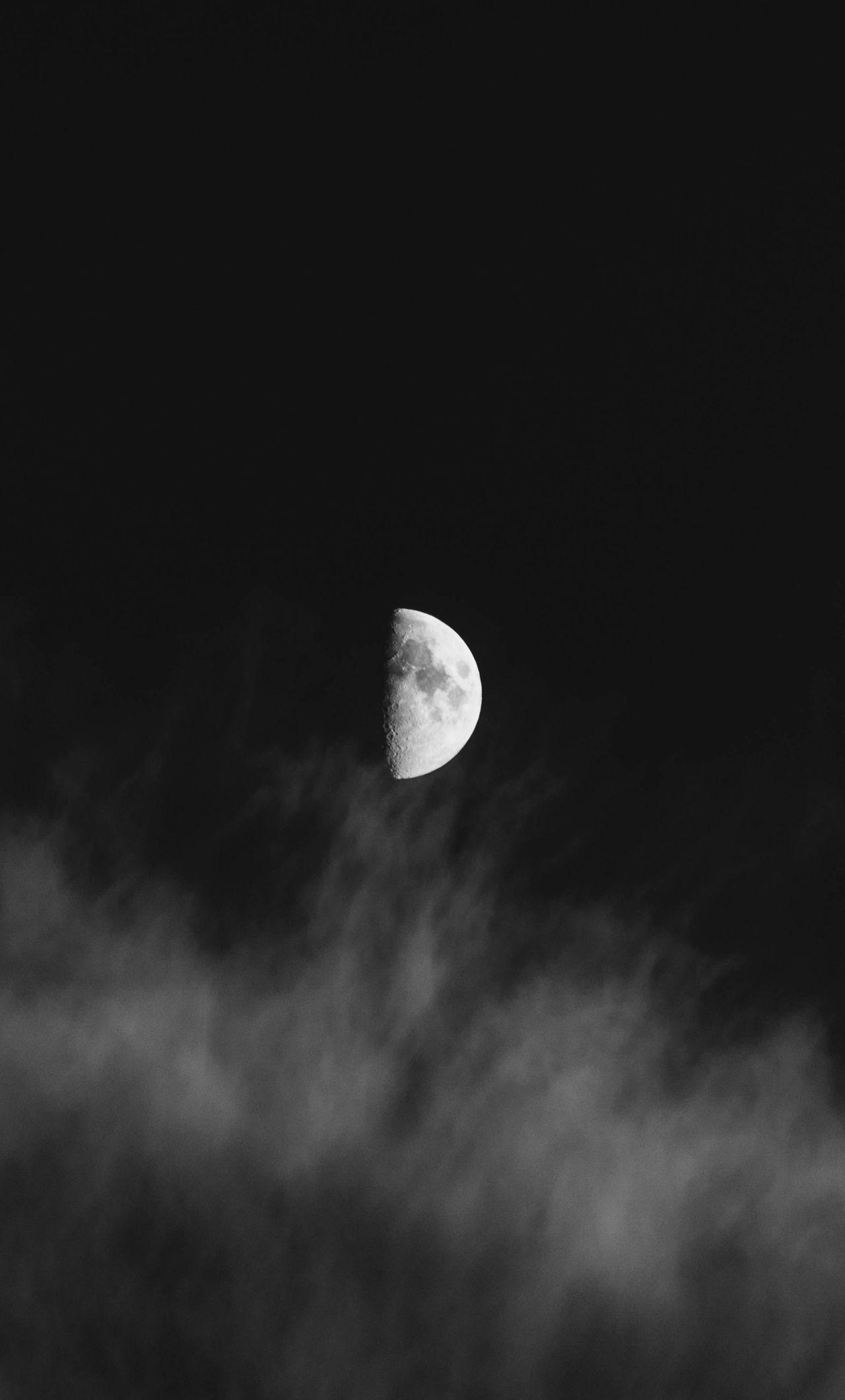 1280x2120 Half Moon Dark Night 5k iPhone HD 4k Wallpaper