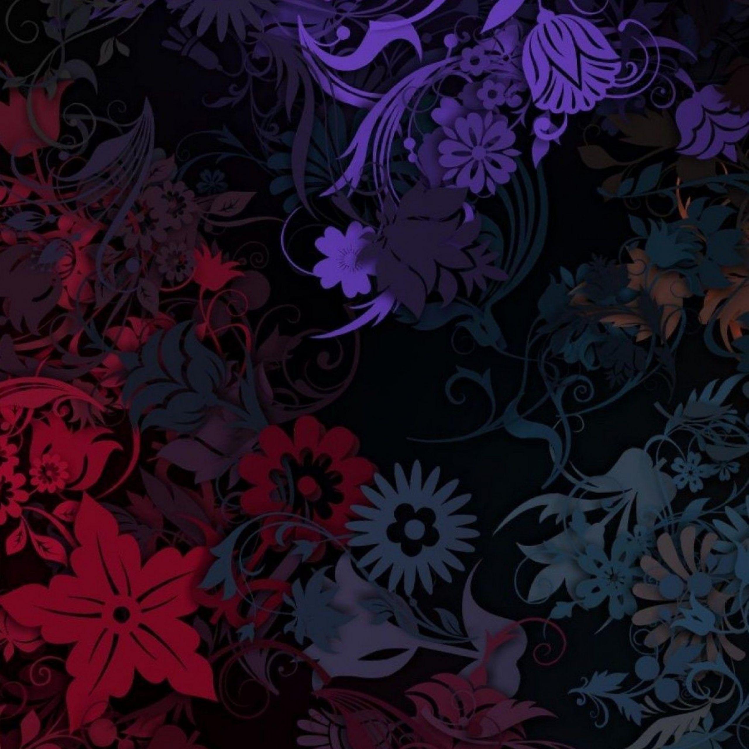 2560x2560 Dark Floral iPhone Wallpaper