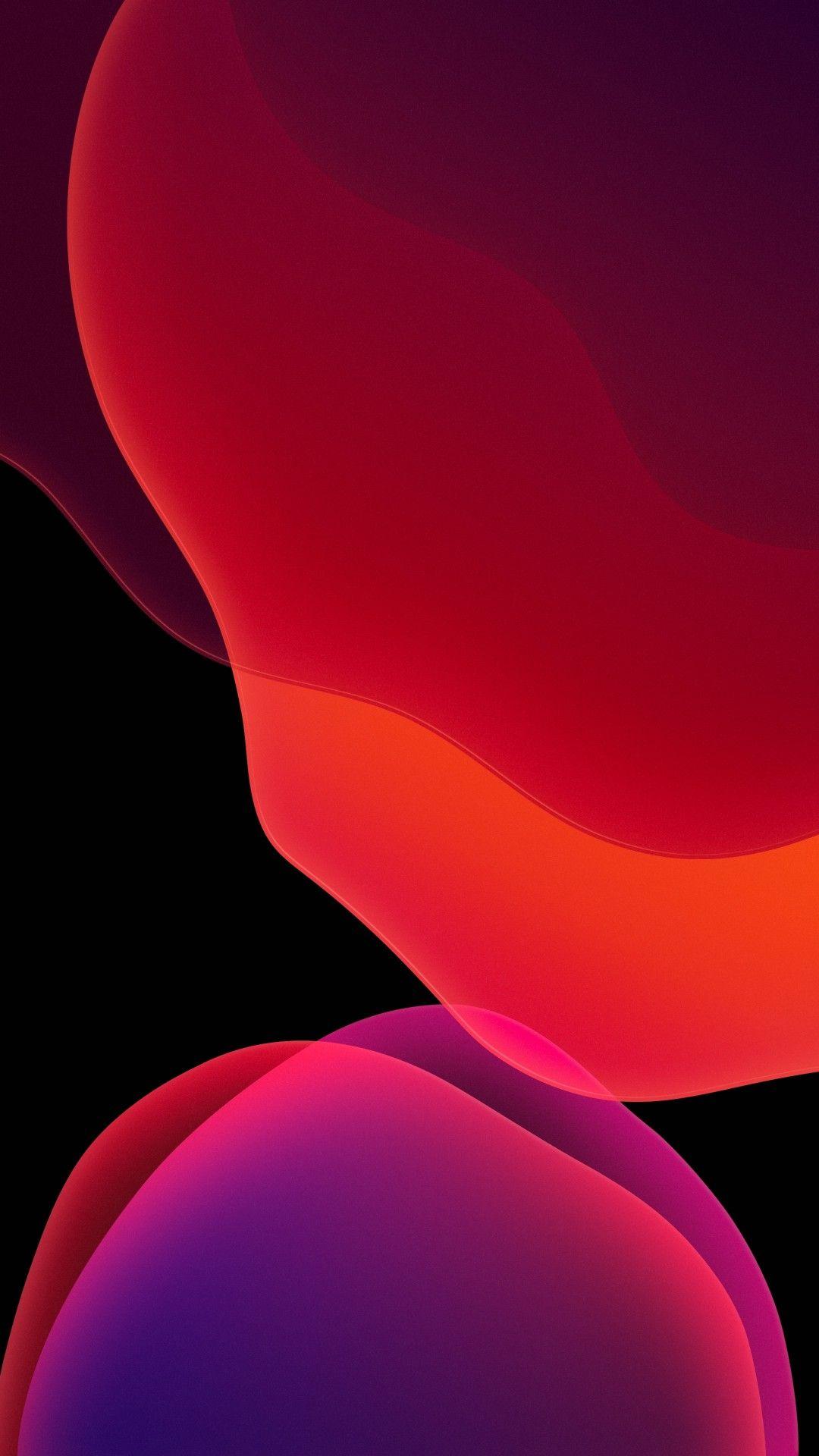 1080x1920 Wallpaper iOS iPadOS, Dark mode, Red, Gradient, HD, Abstract