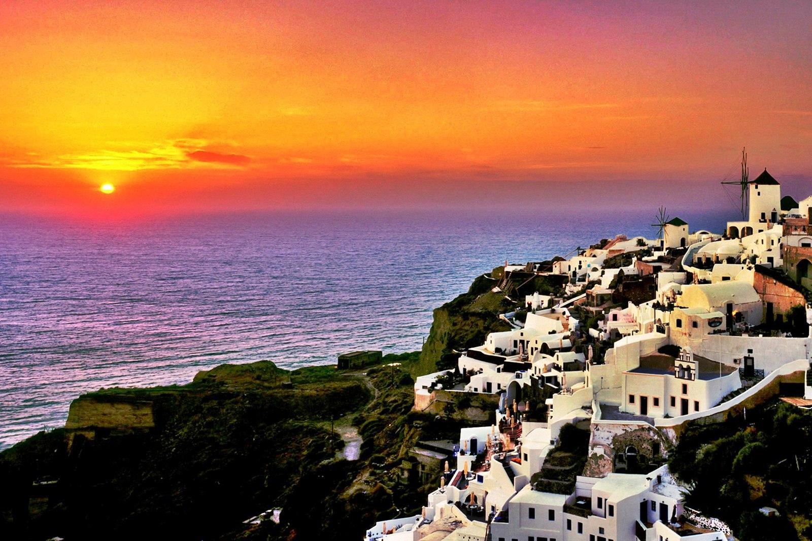 1600x1066 Beautiful Sunset Santorini Island Greece Photo Picture Image Is A