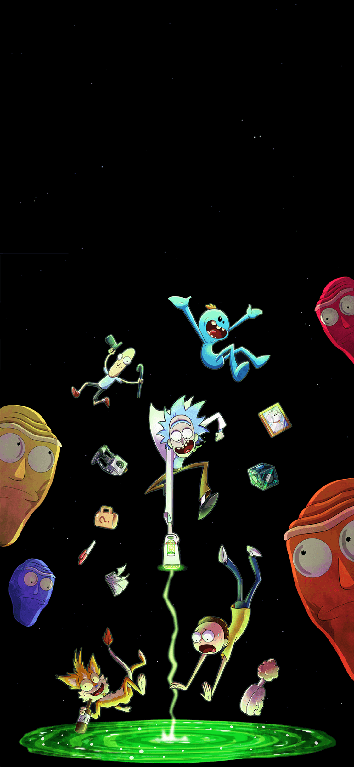 1125x2436 Amoled Rick And Morty Wallpaper