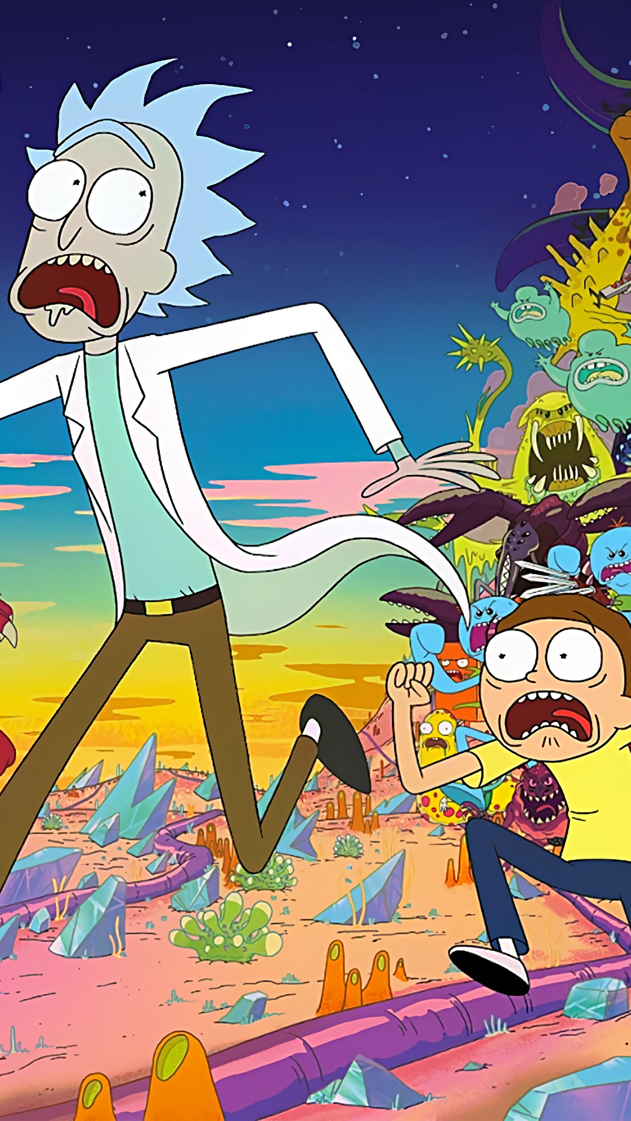 2160x3840 Rick and Morty, Aliens, Peace Among Worlds, 4K iPhone 7