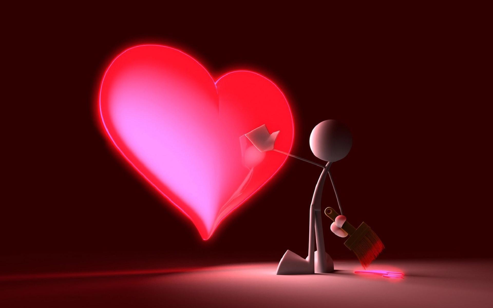 1920x1200 Heart 3D Wallpaper