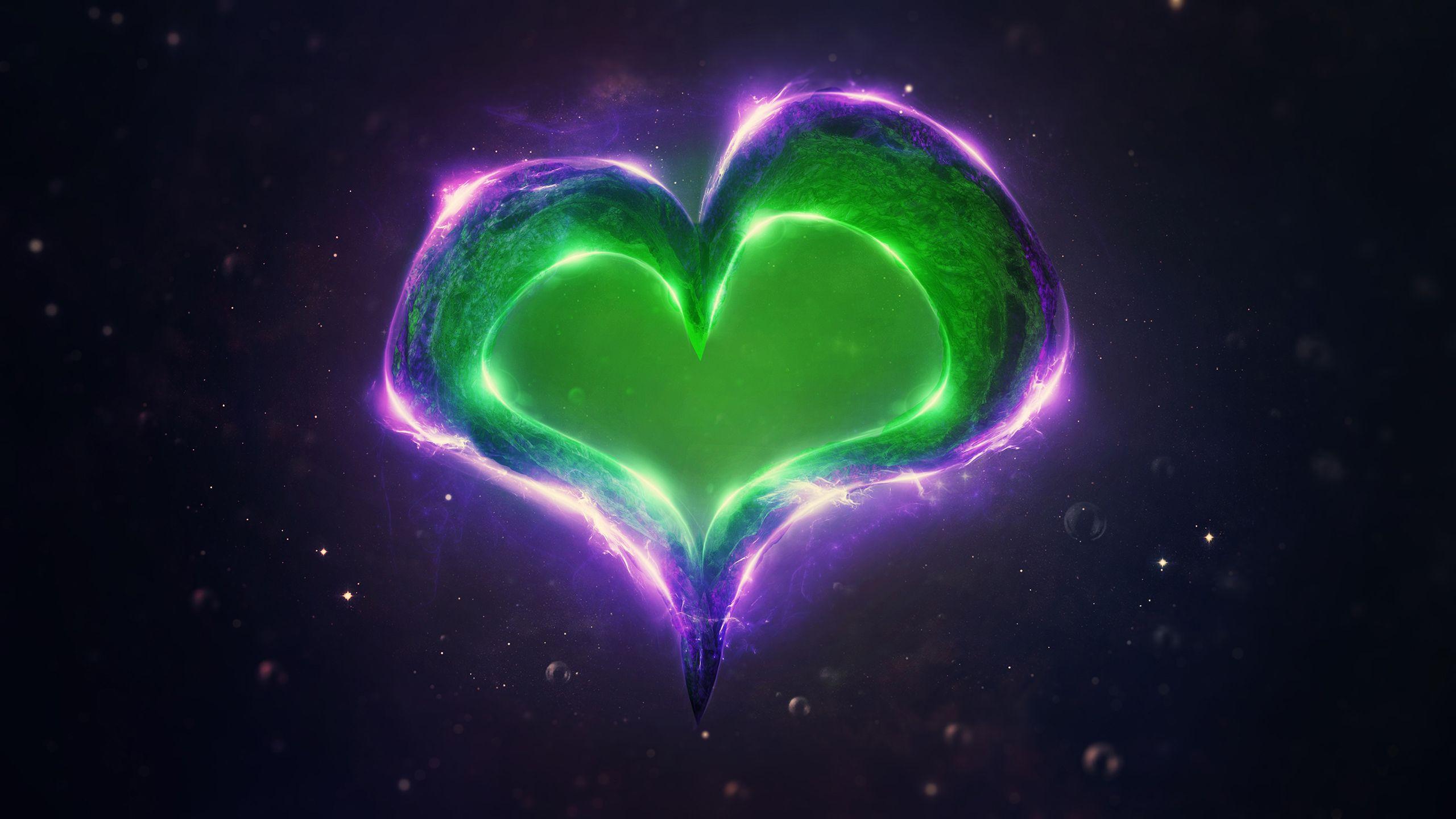 2560x1440 Artistic Love CGI Digital Art 3D Abstract Wallpaper. Heart
