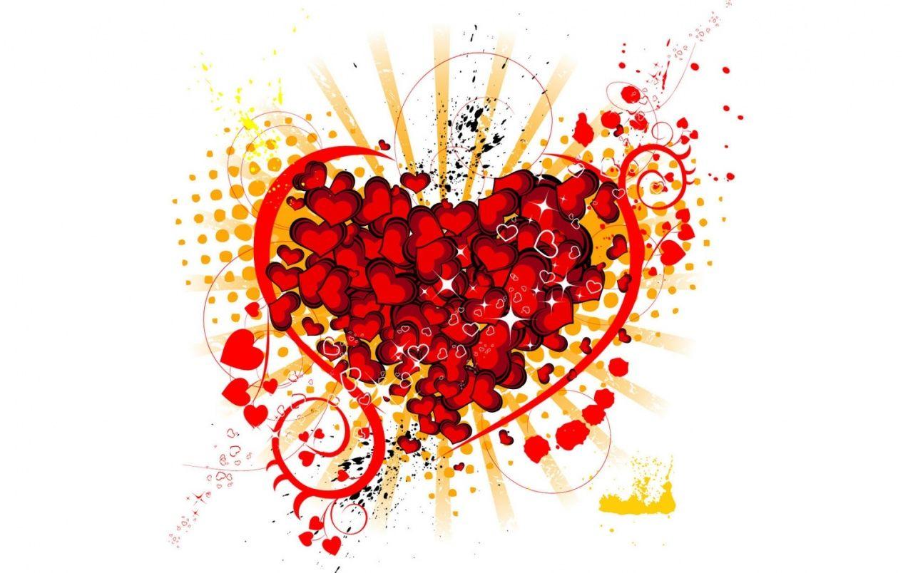1280x804 Red Hearts Splash Abstract wallpaper. Red Hearts Splash Abstract
