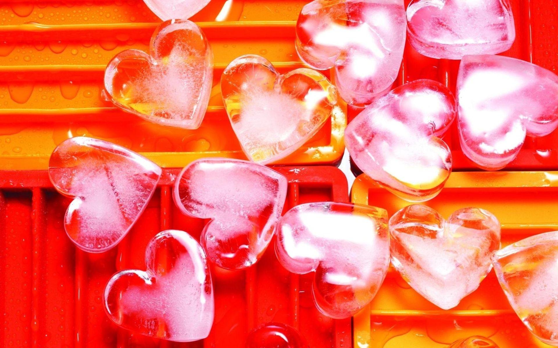 1920x1200 abstract, 3D, Hearts, Colors, Bright, Festive, Love, Romance, Ice