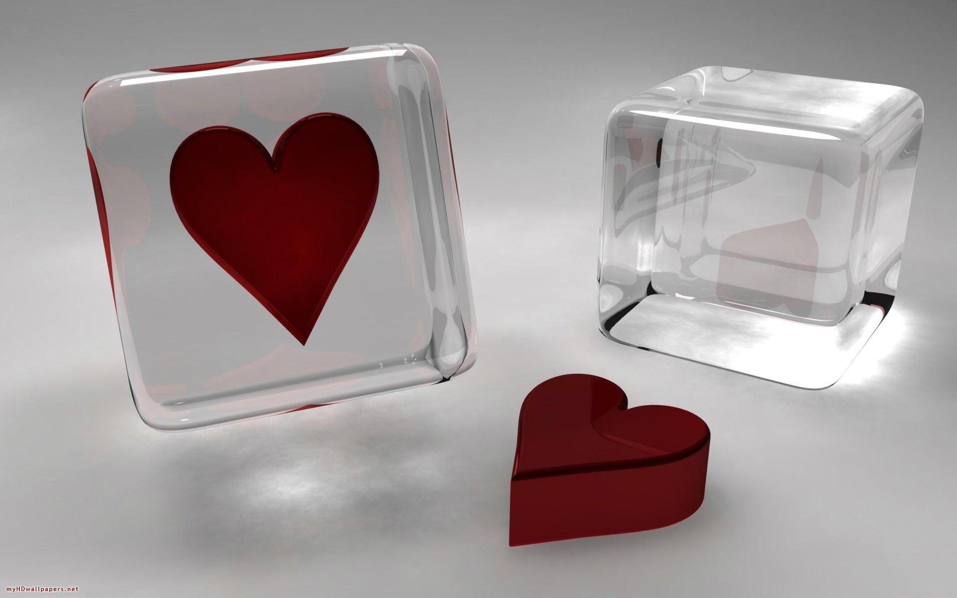 1920x1200 Abstract Transparent In Red And White Glass Hearts Free HD 143832