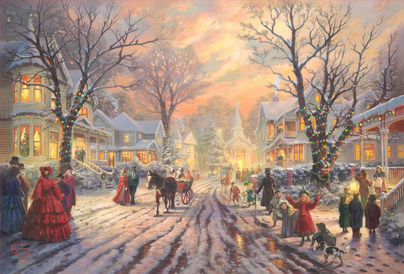 1600x1084 Thomas Kinkade Victorian Christmas Carol wallpaper 1080p 1600 x