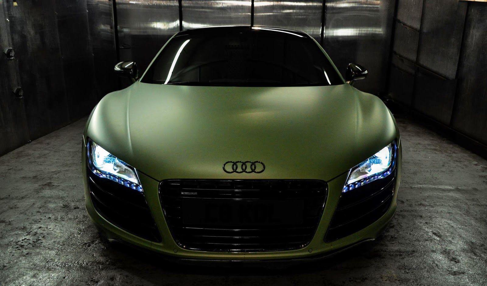 1600x939 HD Wallpaper: Olive Green Audi R8 HD Wide